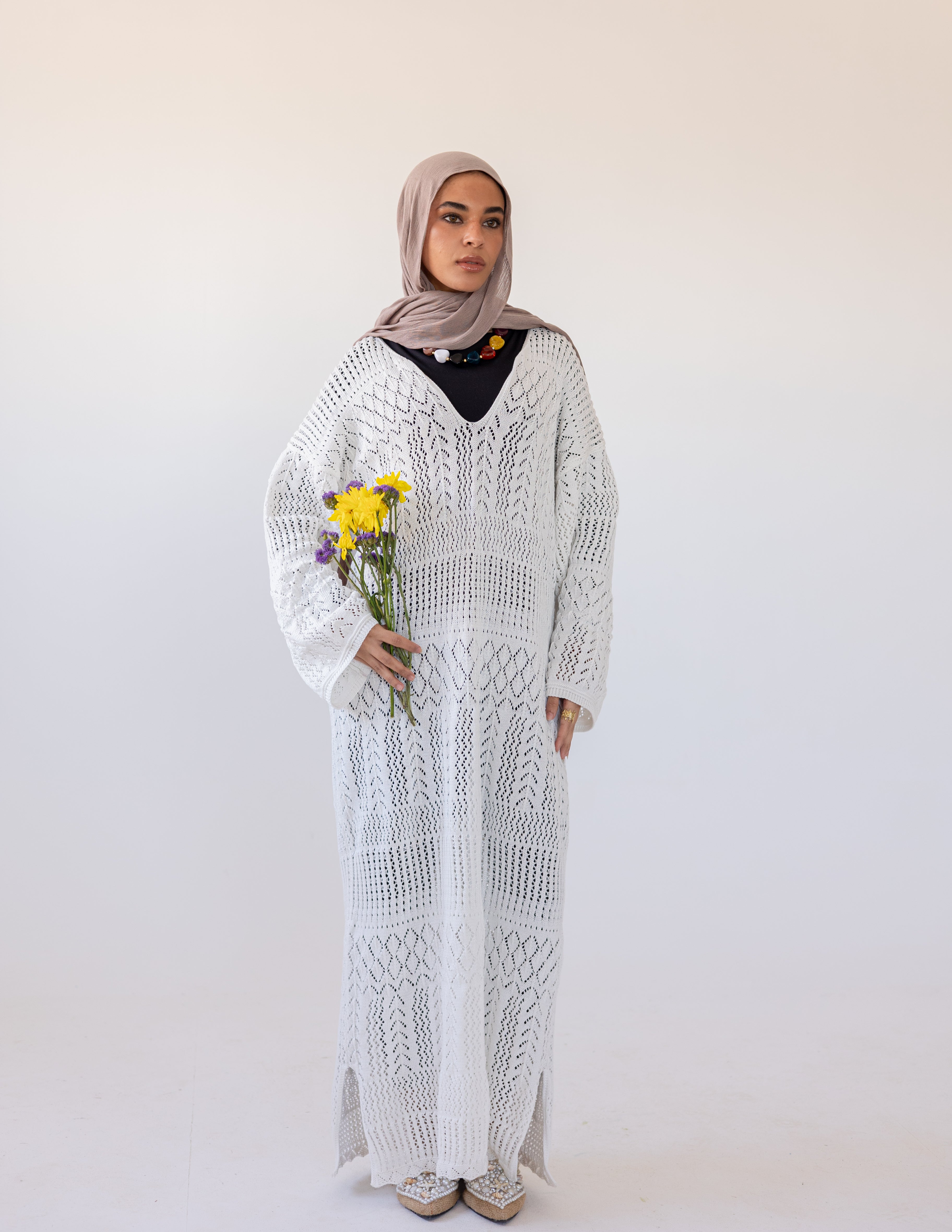 Pearl Maxi Dress — White