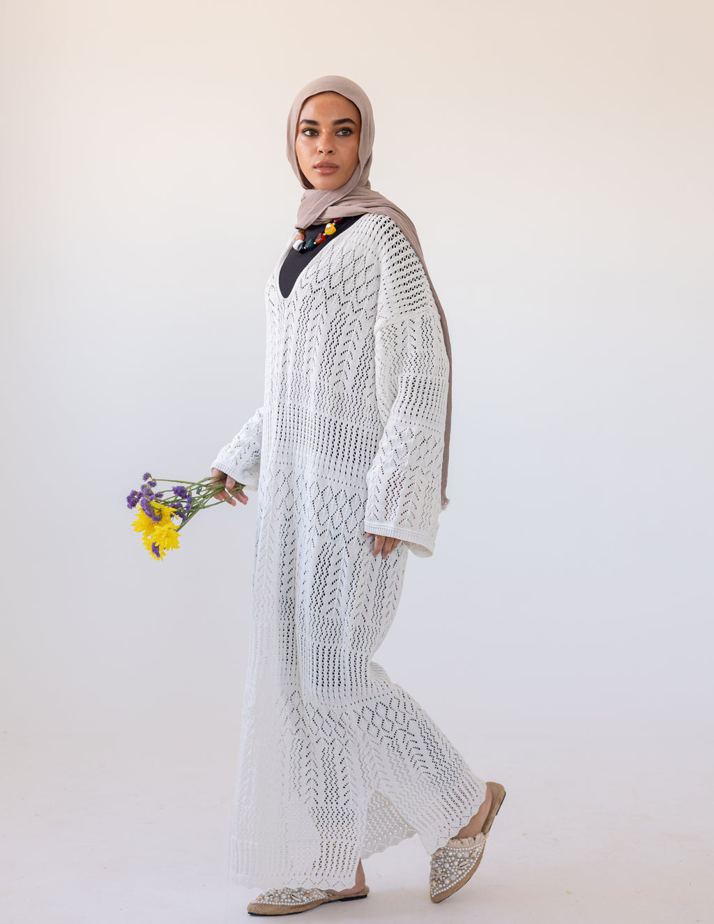 Pearl Maxi Dress — White