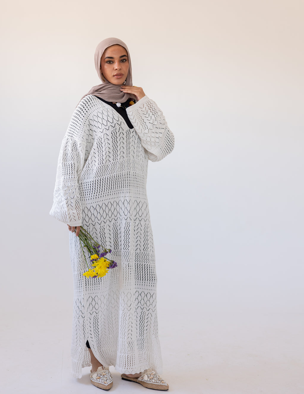 Pearl Maxi Dress — White