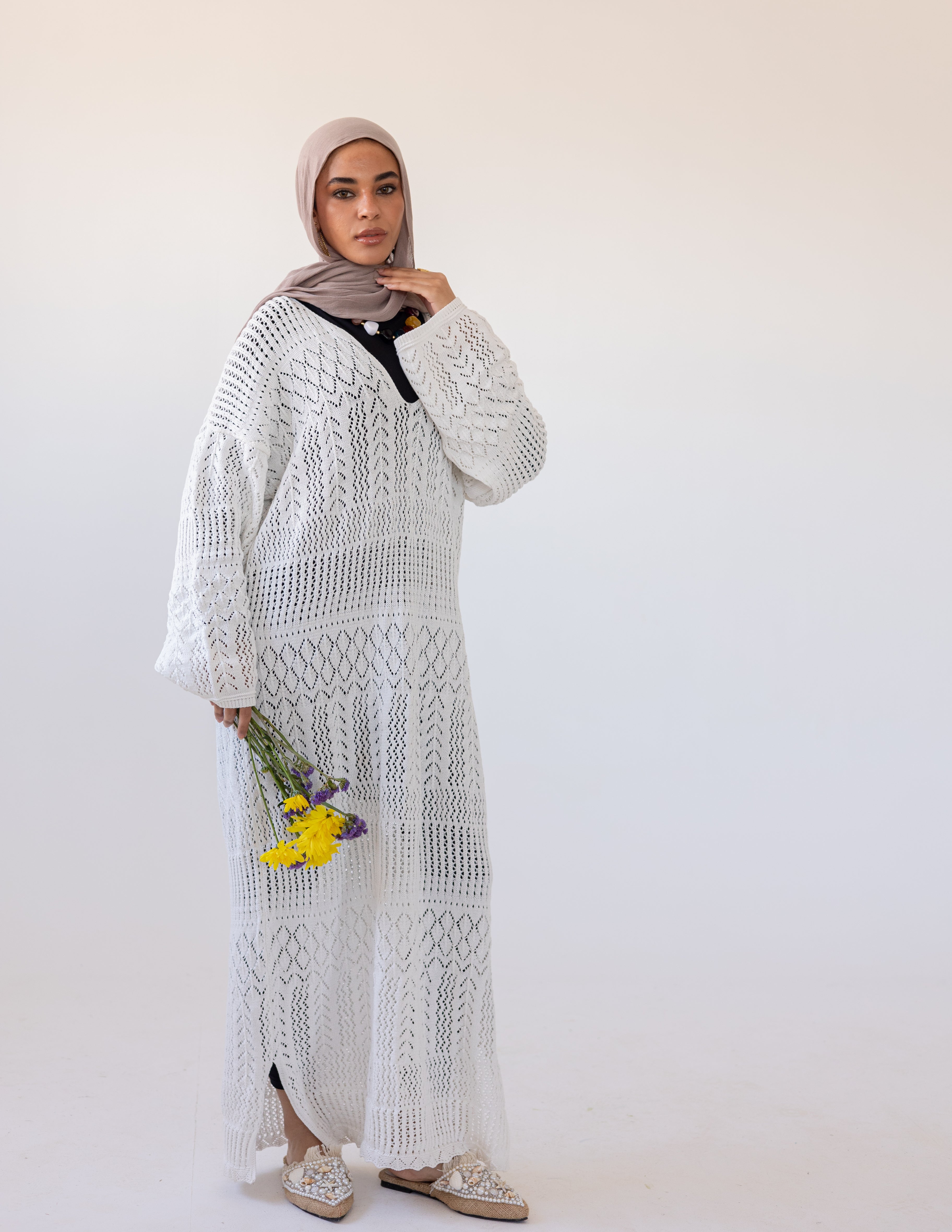 Pearl Maxi Dress — White