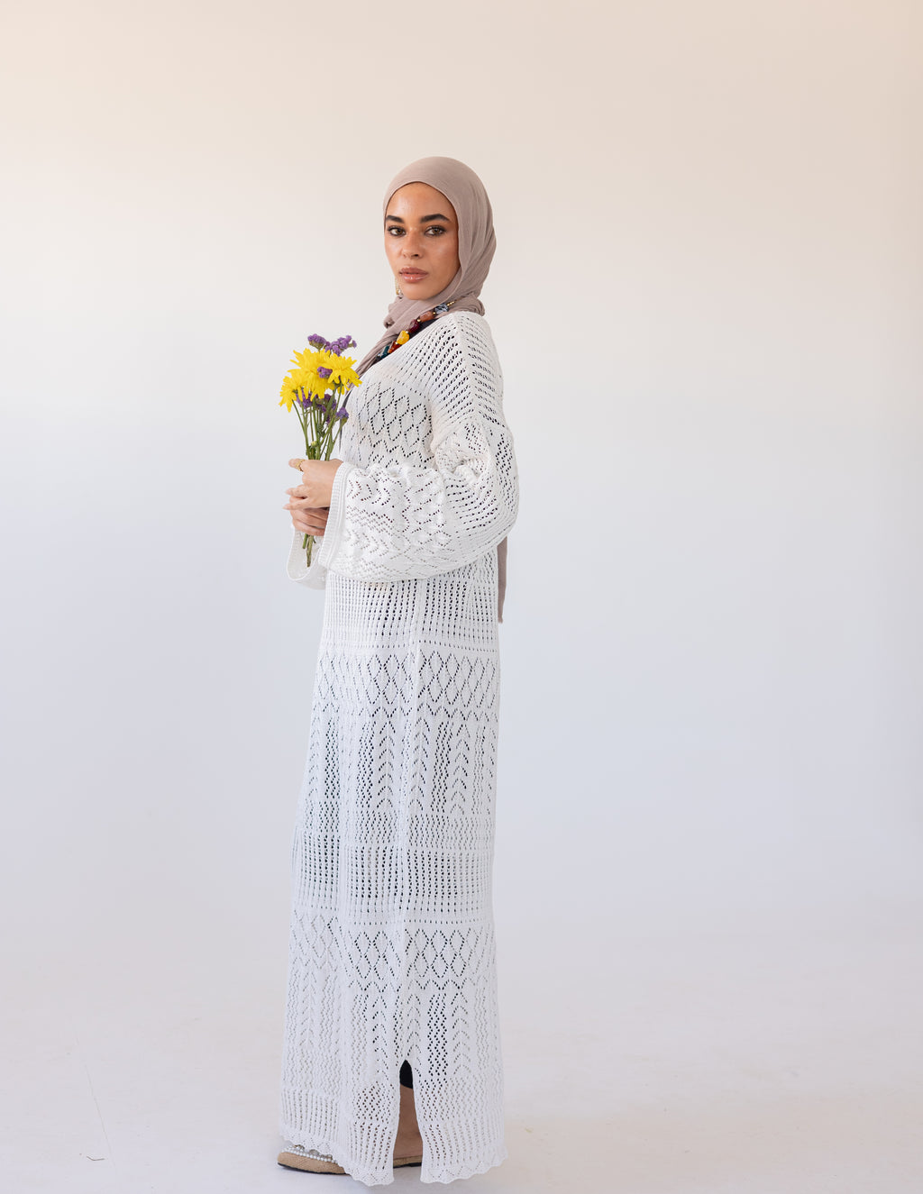 Pearl Maxi Dress — White
