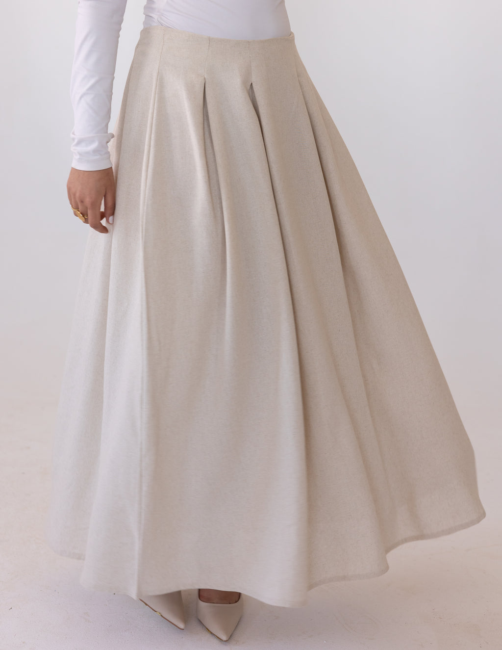 Darts Skirt — Beige