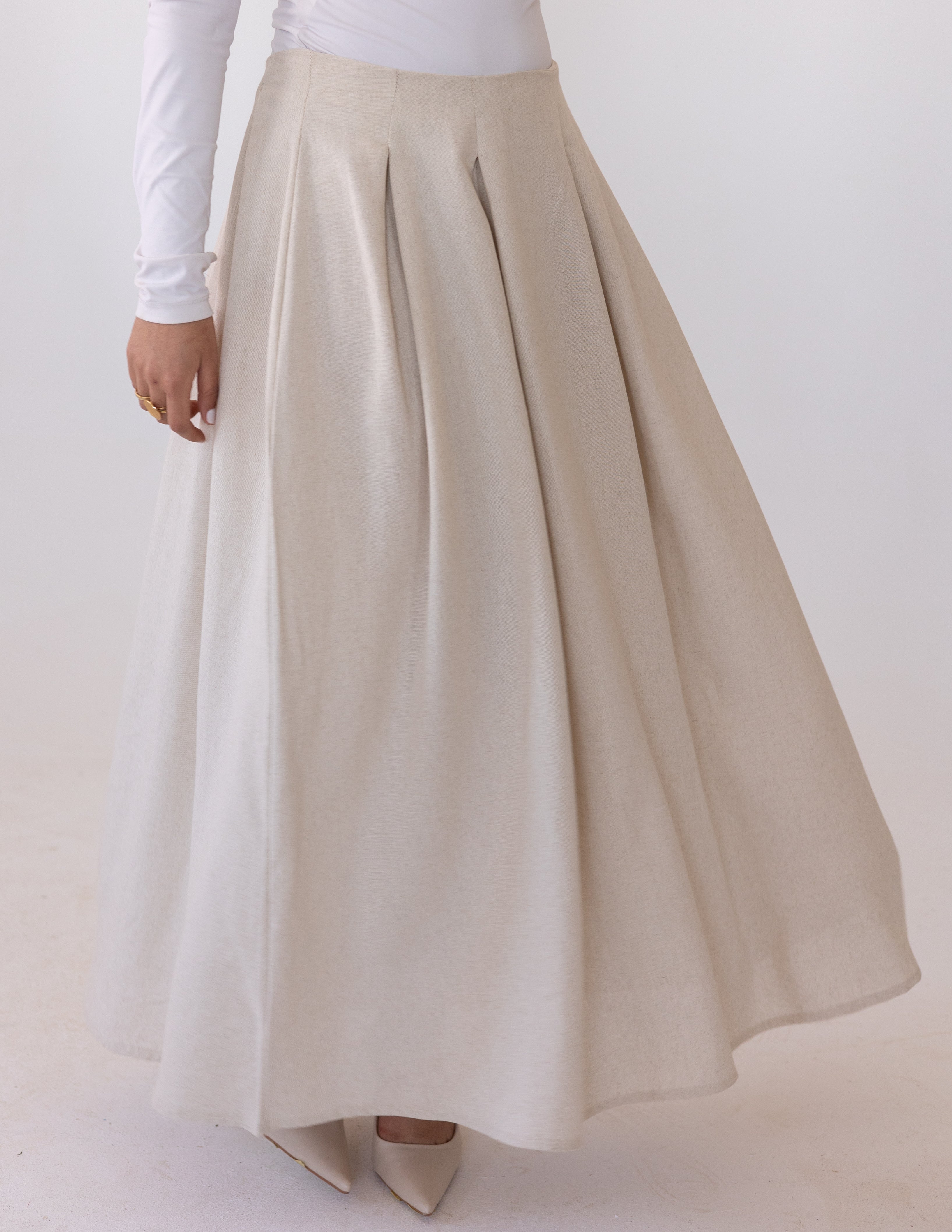 Darts Skirt — Beige