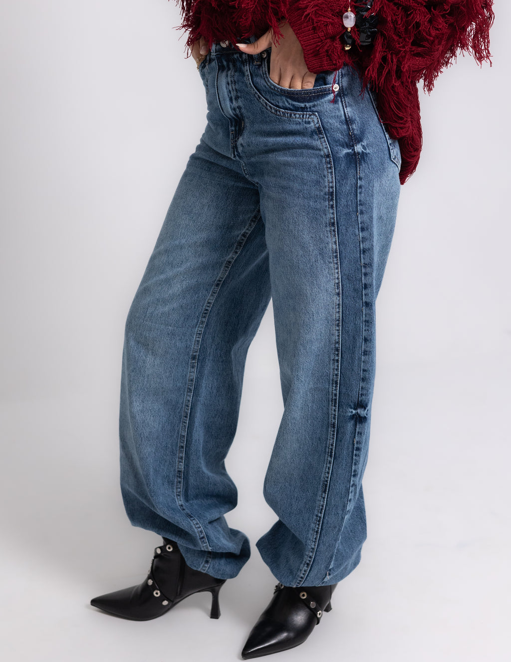 Wide-Leg Denim — Dark Wash