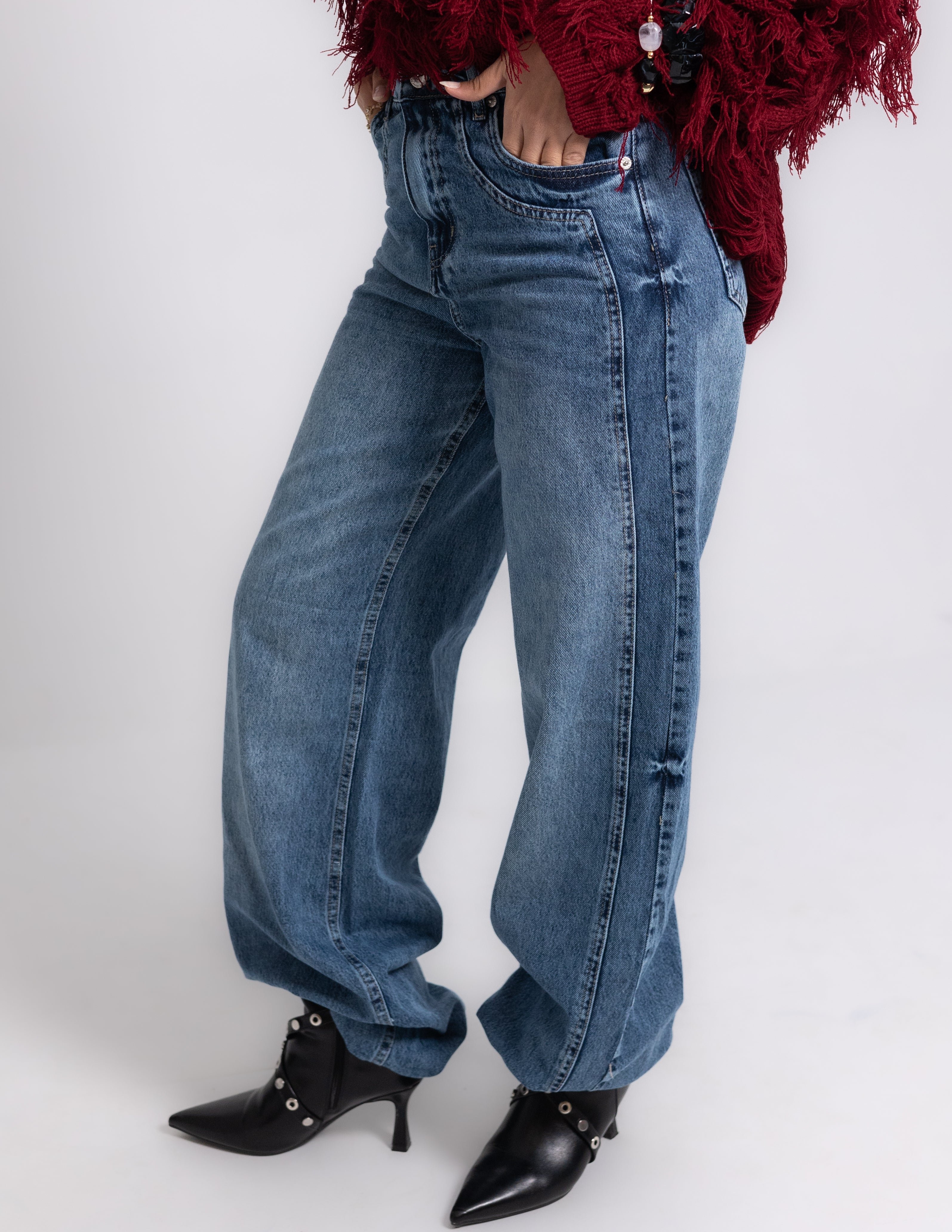 Wide-Leg Denim — Dark Wash