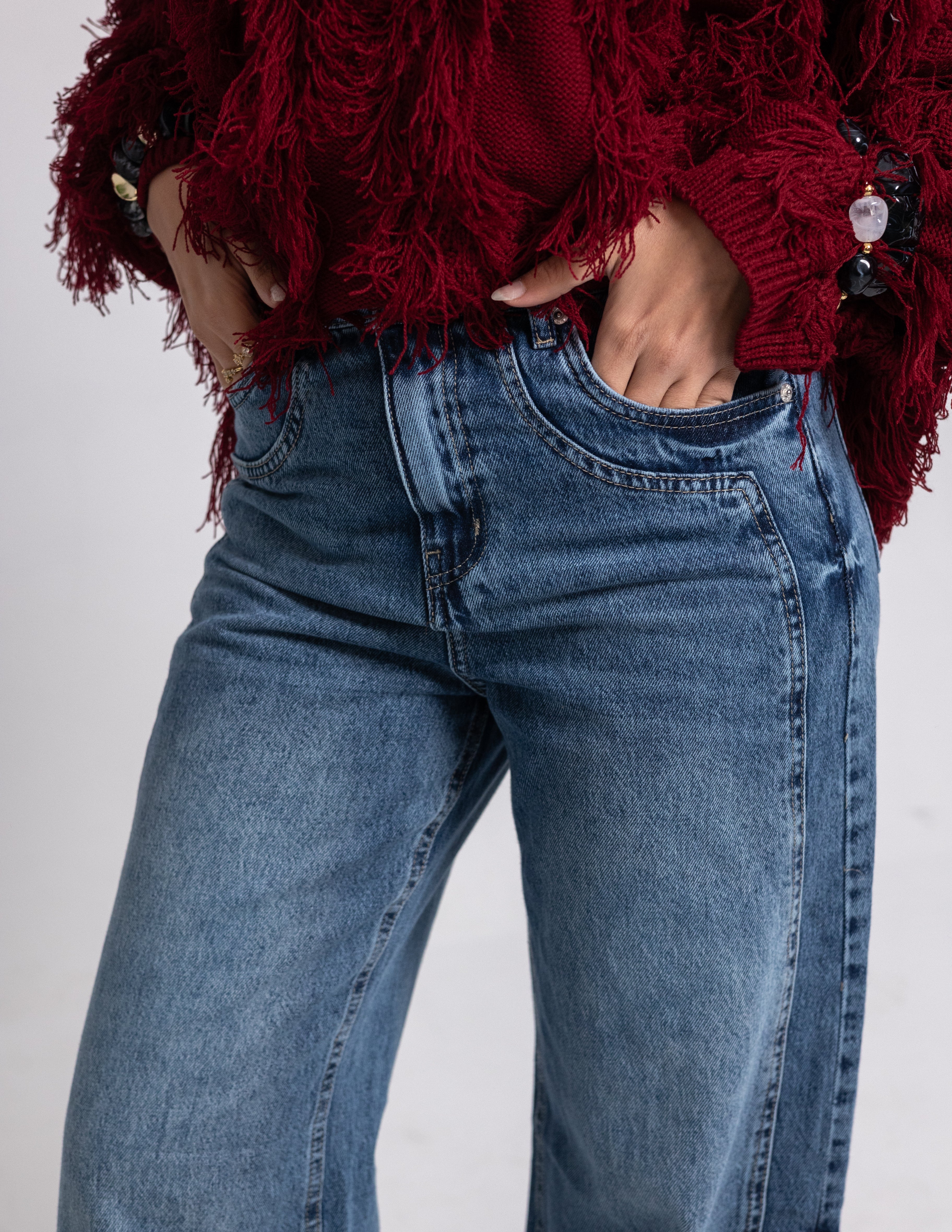 Wide-Leg Denim — Dark Wash