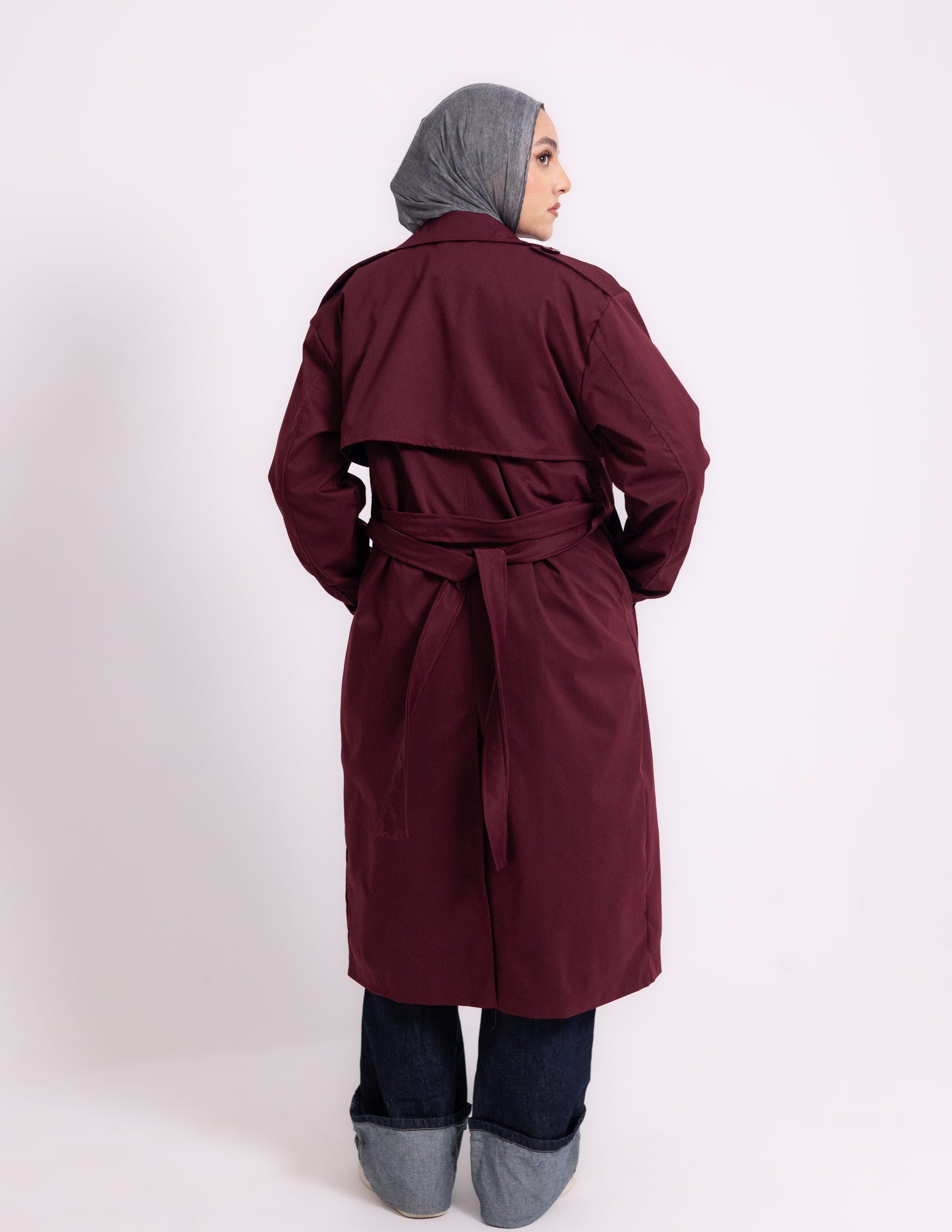 Trench Coat — Burgundy