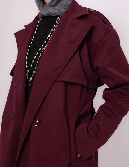 Trench Coat — Burgundy
