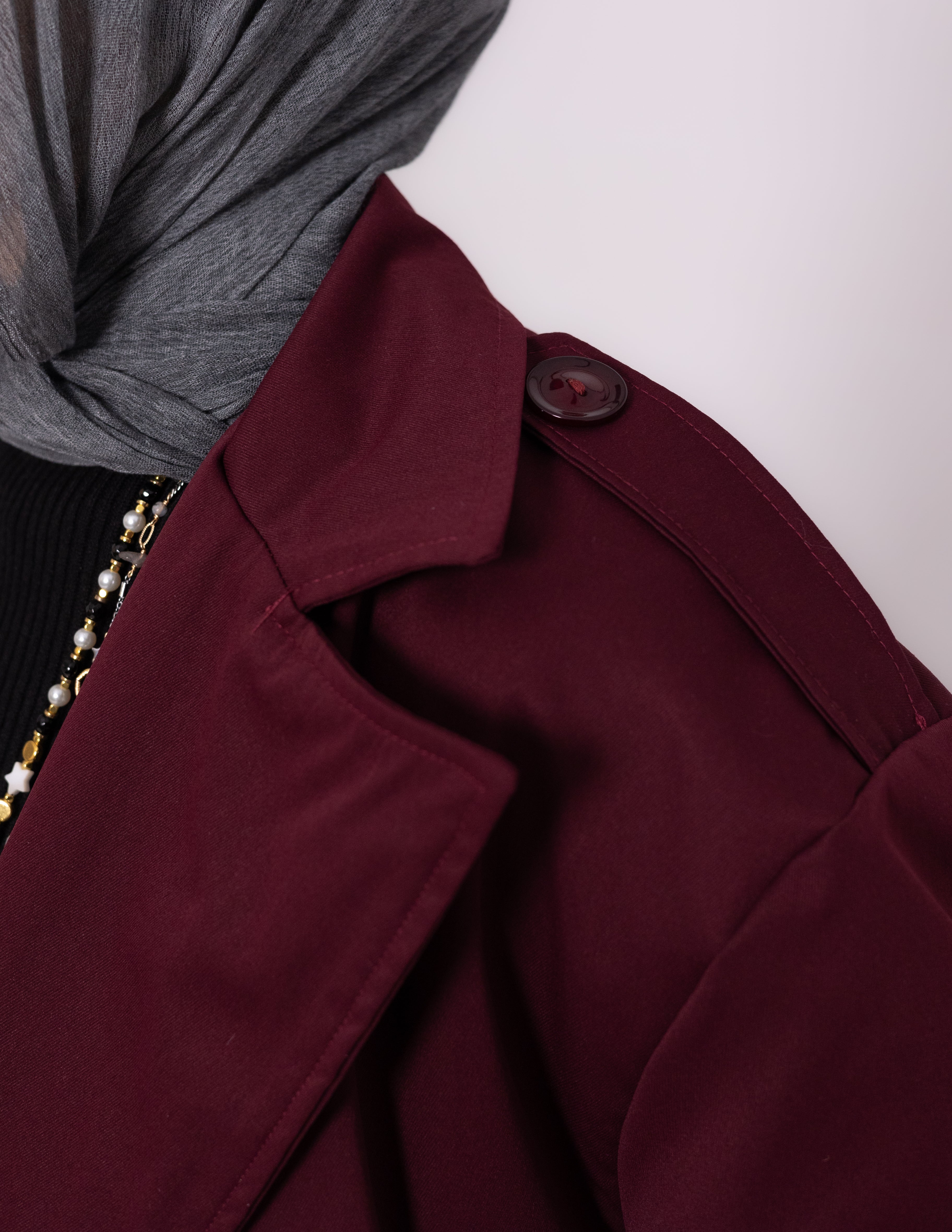 Trench Coat — Burgundy