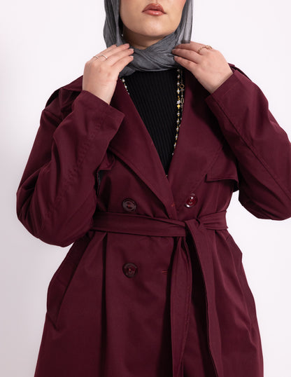 Trench Coat — Burgundy