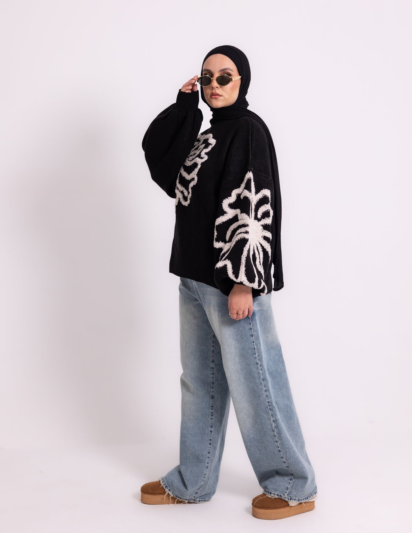 Fleur Knyt Pullover — Black