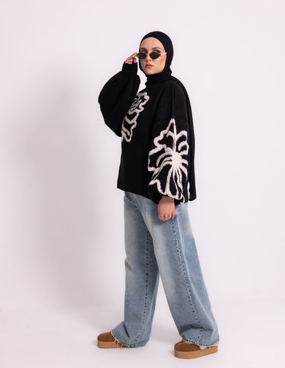 Fleur Knyt Pullover — Black