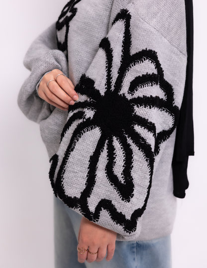 Fleur Knyt Pullover — Grey