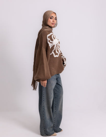Fleur Knyt Pullover — Brown