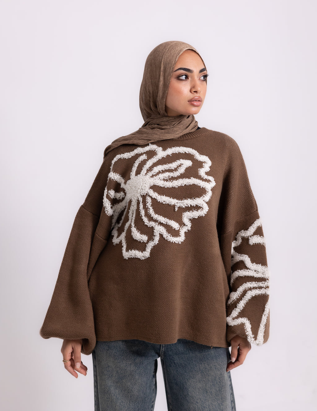 Fleur Knyt Pullover — Brown