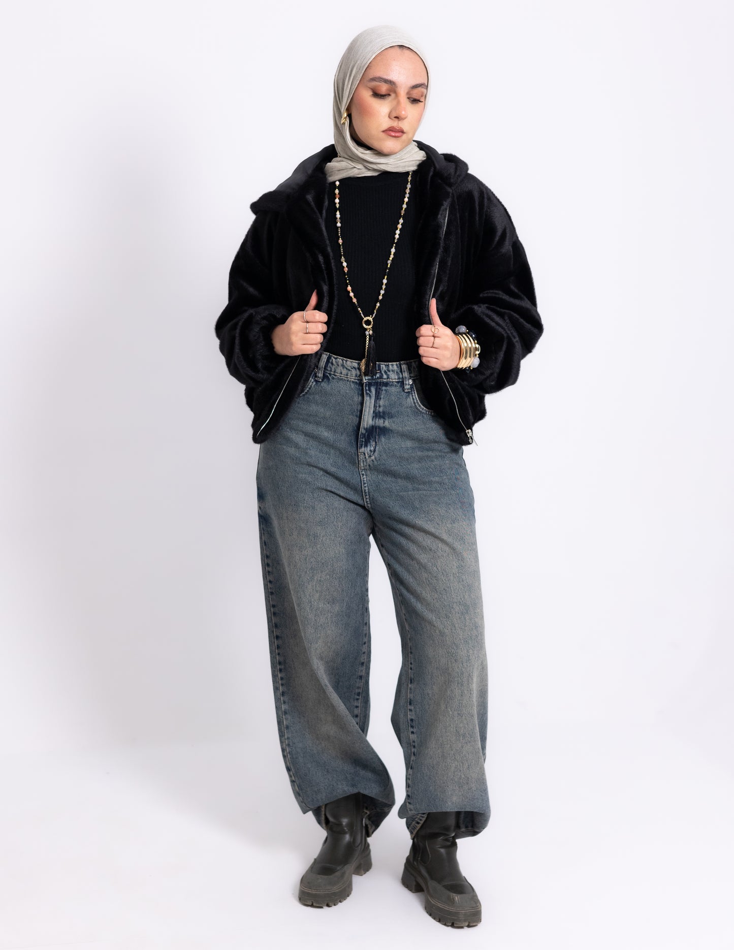 Fur Jacket — Black