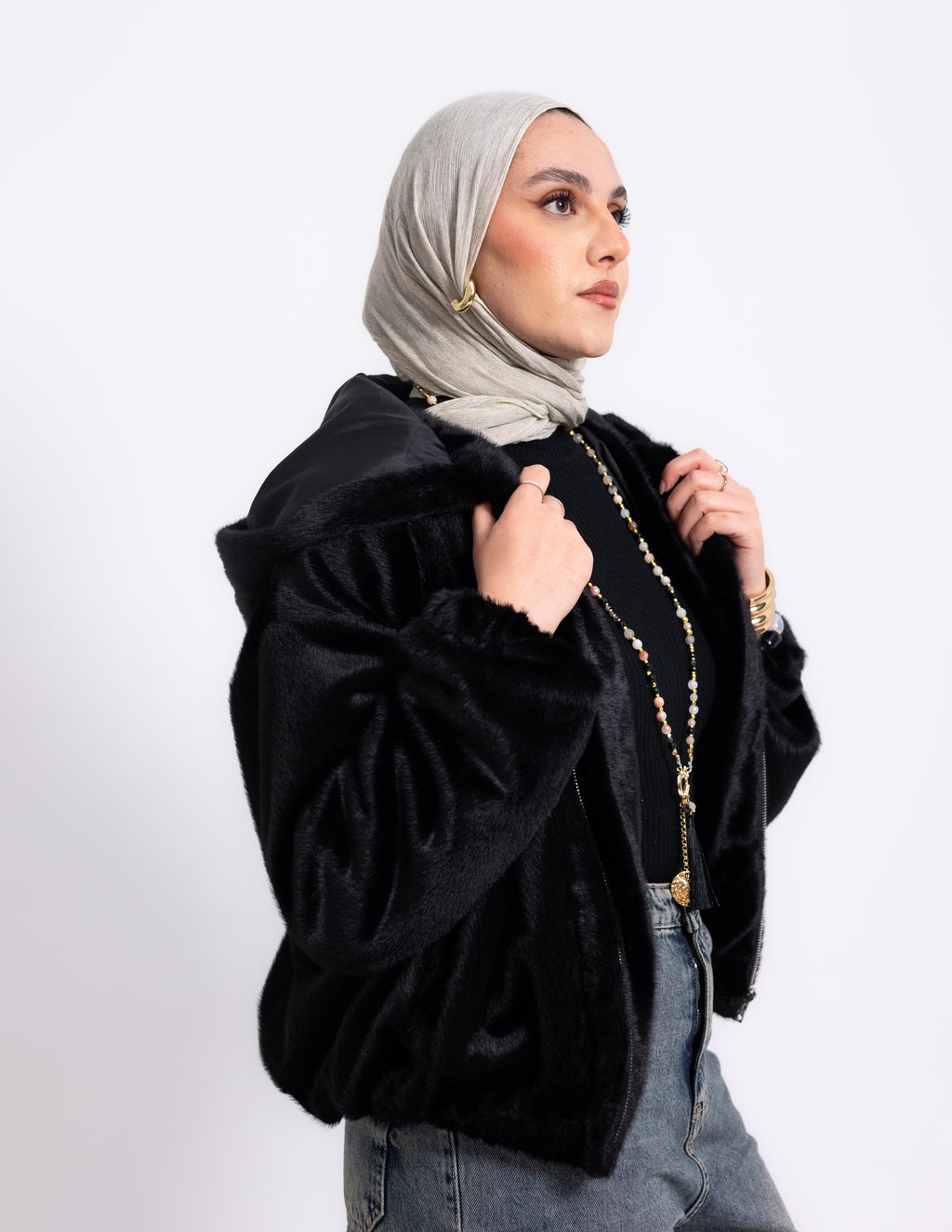 Fur Jacket — Black