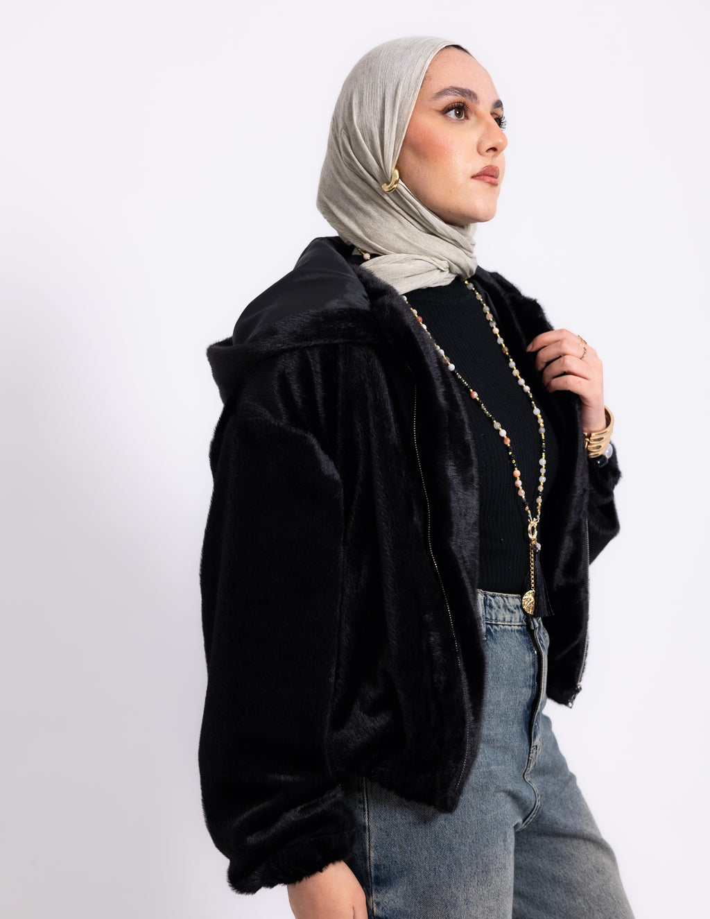 Fur Jacket — Black