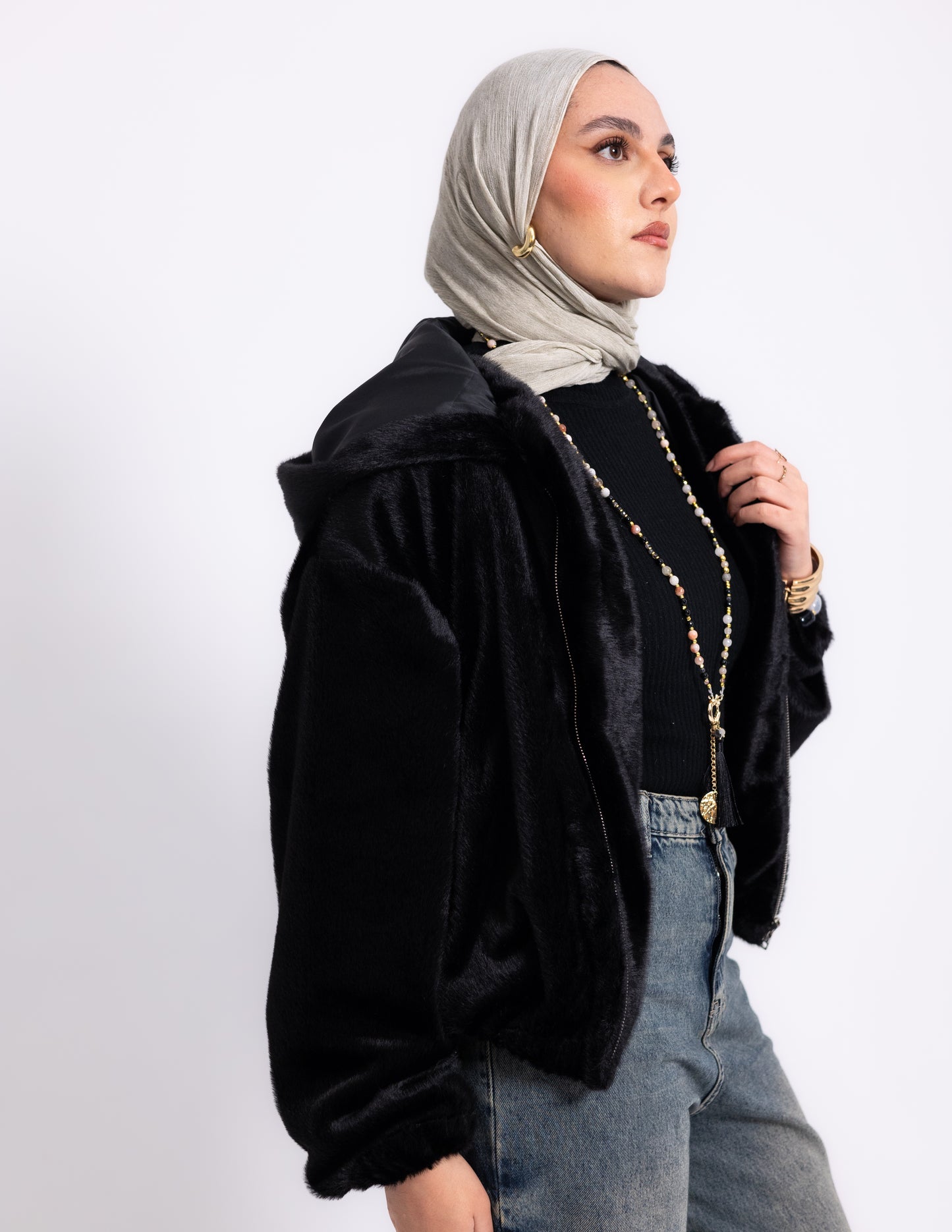 Fur Jacket — Black