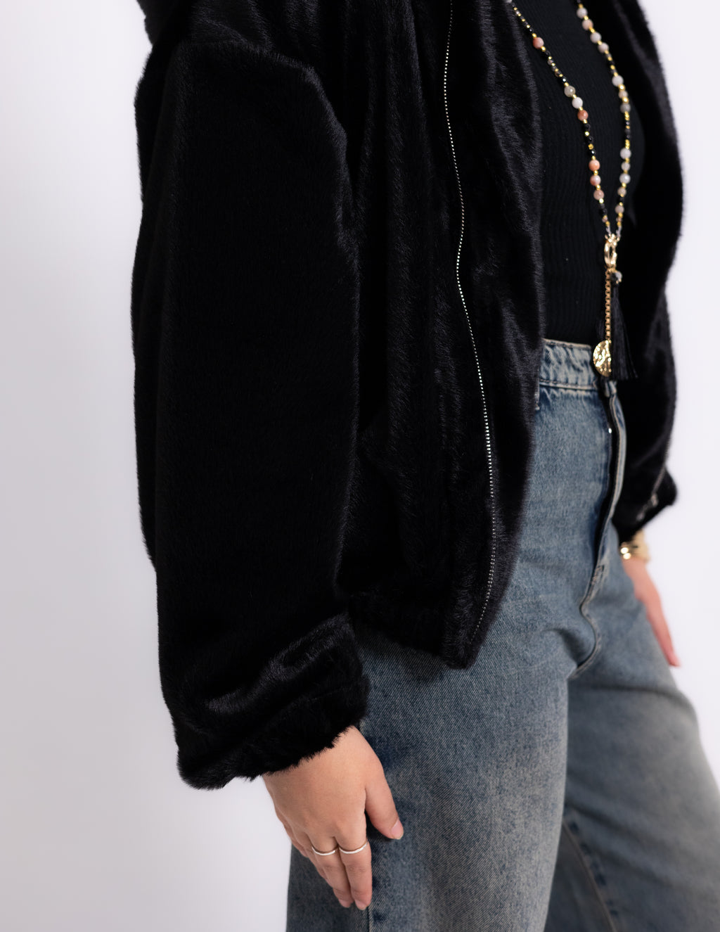 Fur Jacket — Black