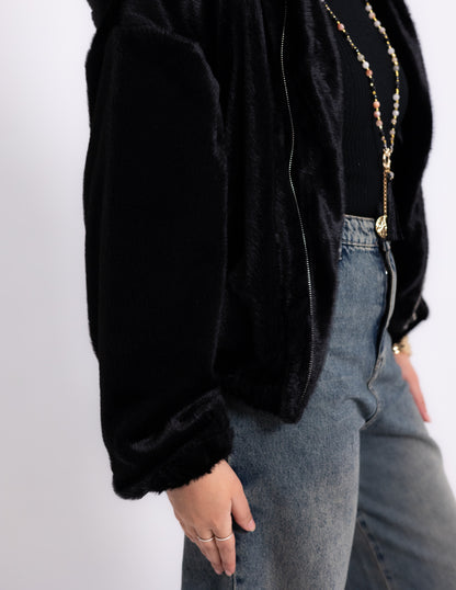 Fur Jacket — Black