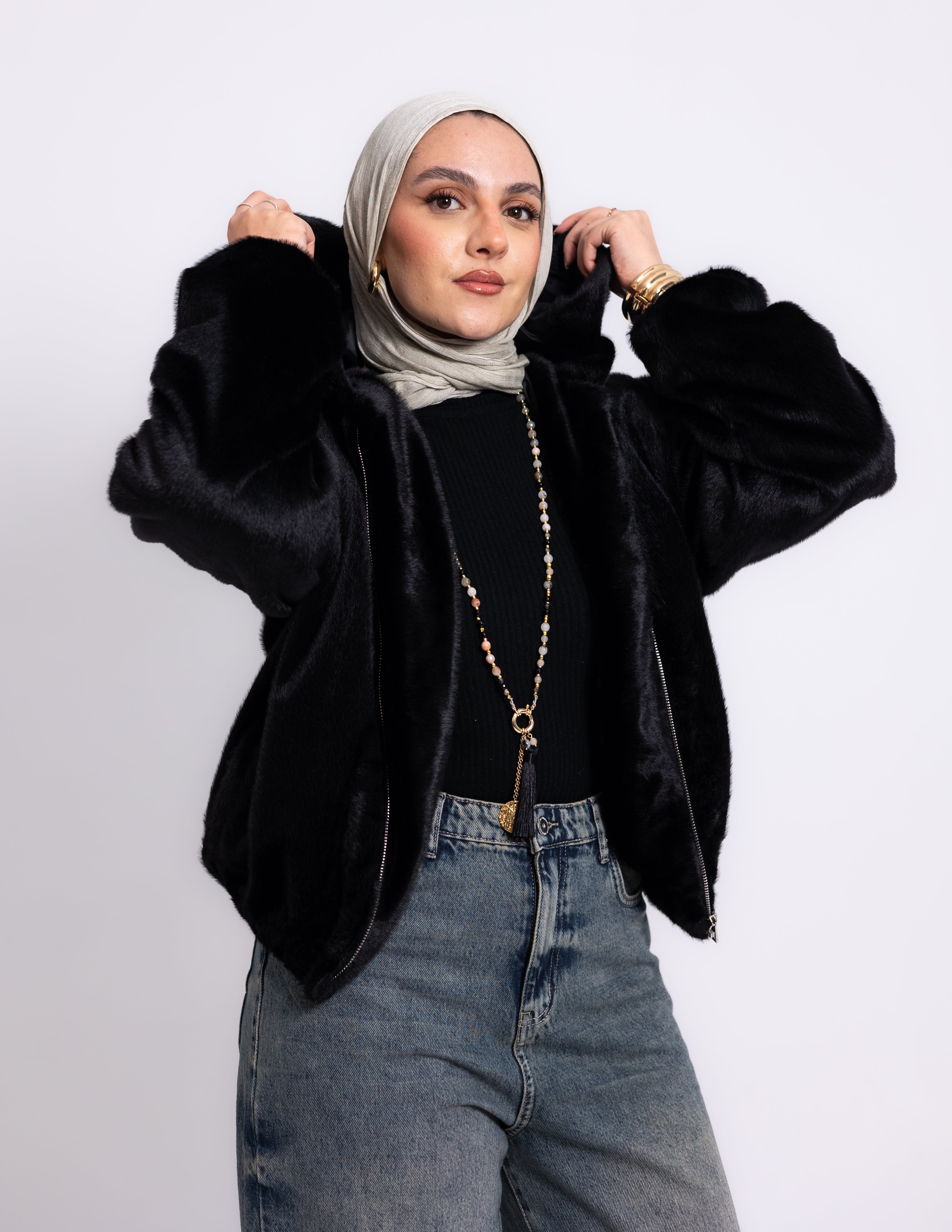 Fur Jacket — Black