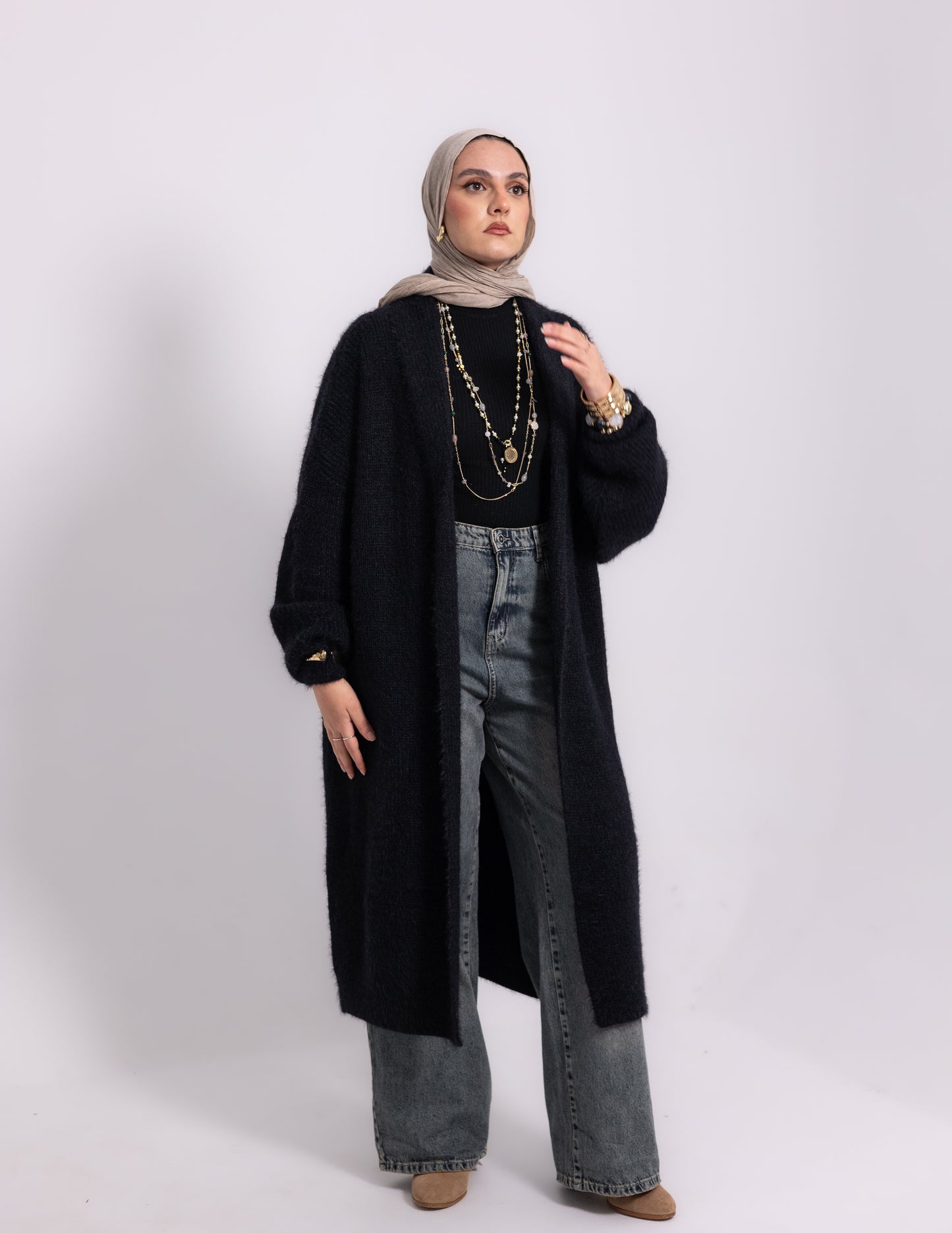 The Fluff Knyt Cardigan — Black