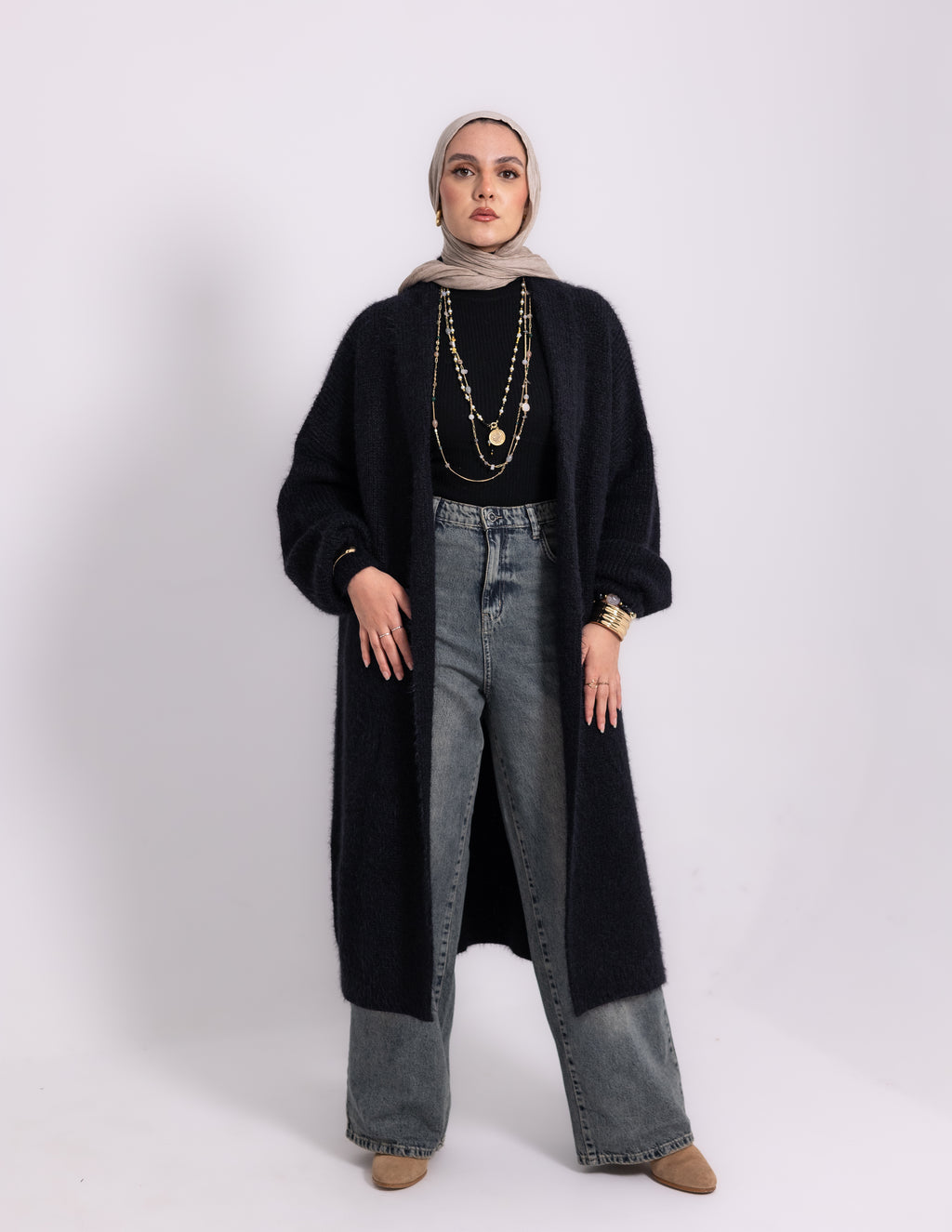 The Fluff Knyt Cardigan — Black