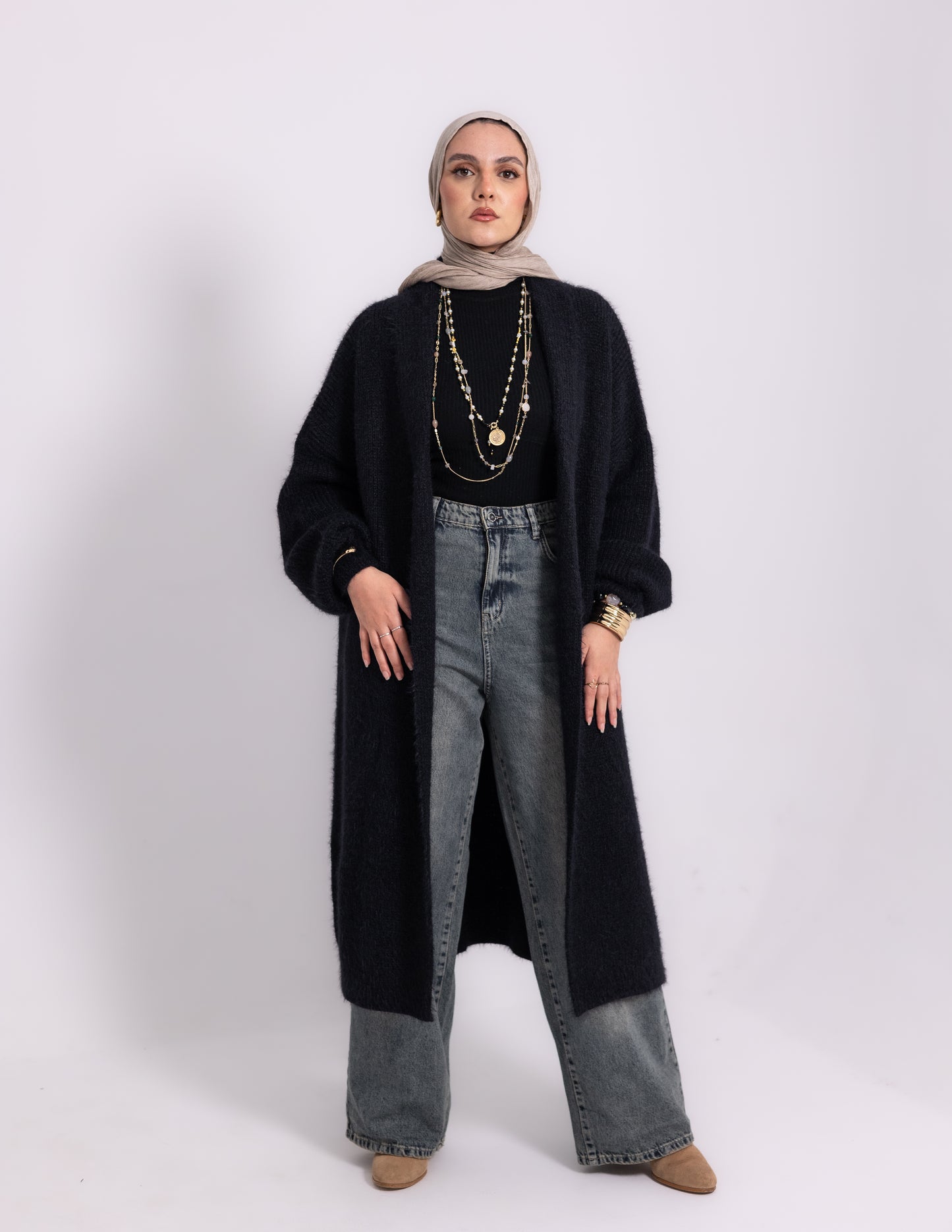 The Fluff Knyt Cardigan — Black