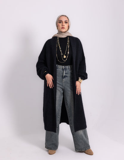 The Fluff Knyt Cardigan — Black