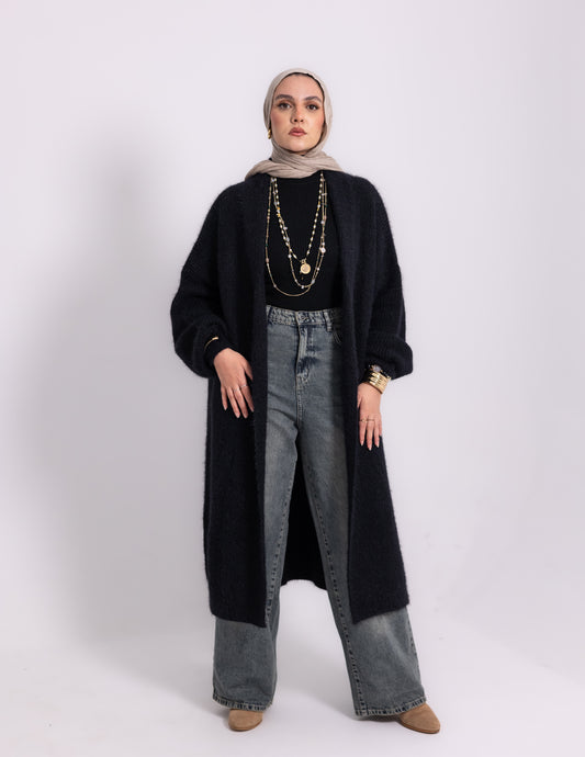 The Fluff Knyt Cardigan — Black