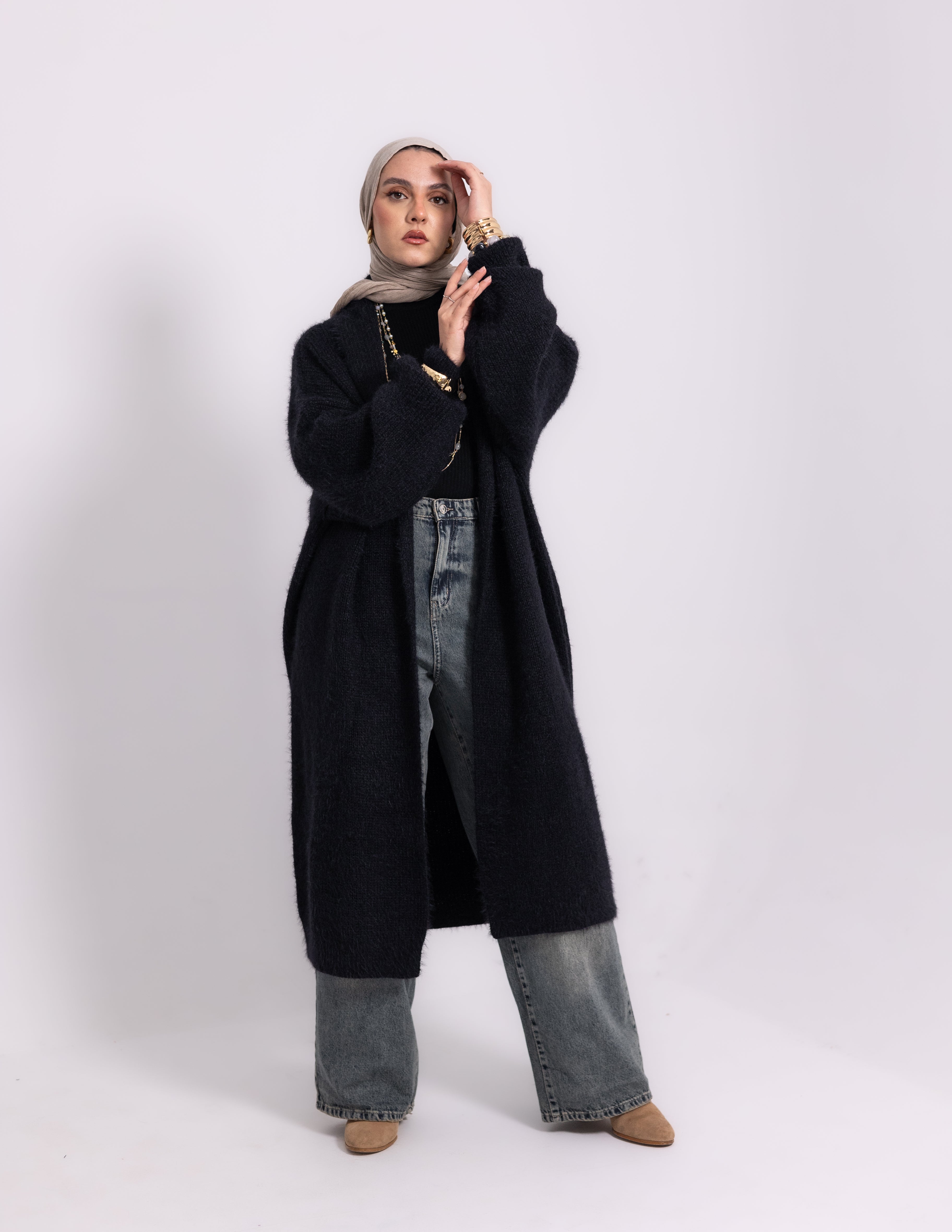 The Fluff Knyt Cardigan — Black