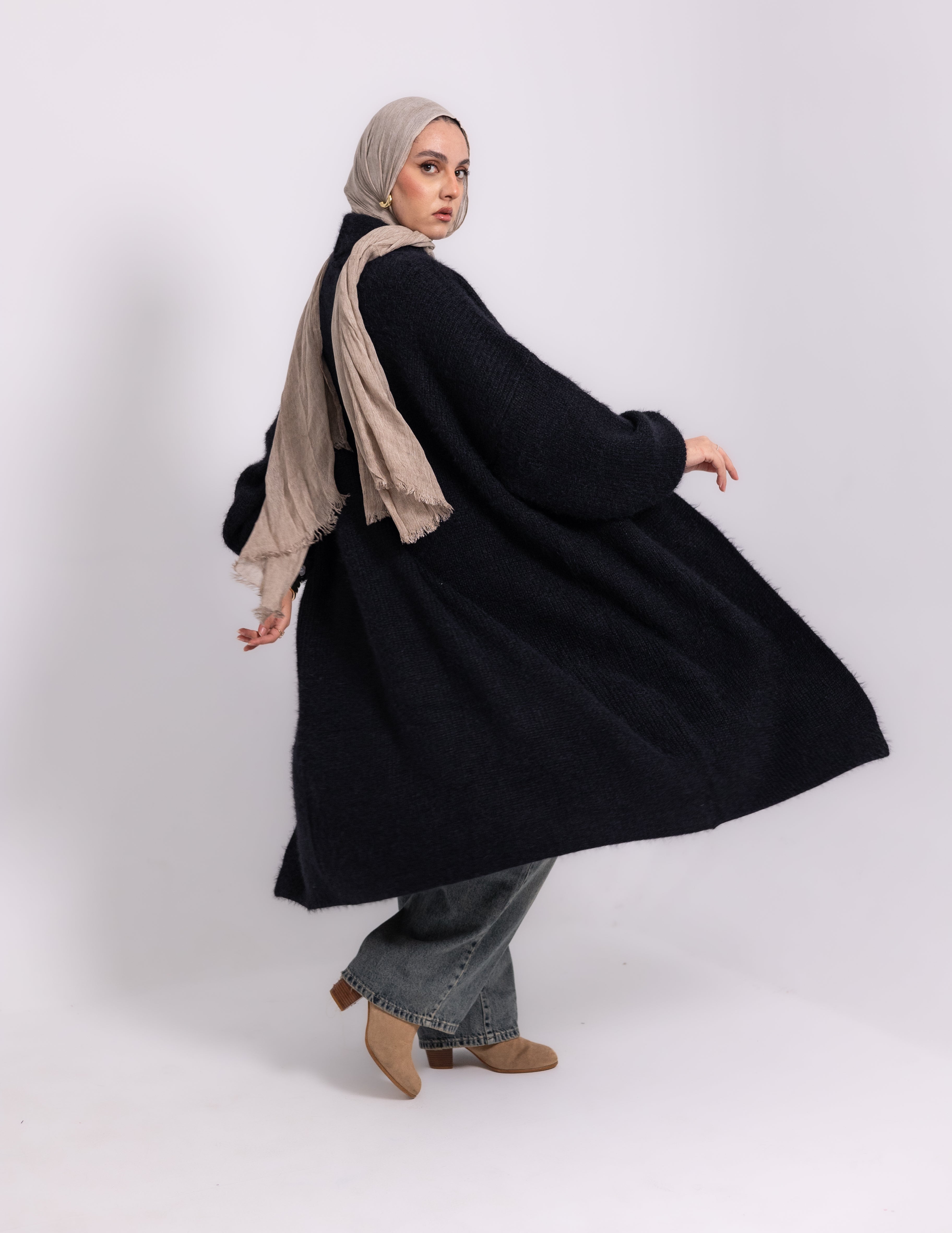 The Fluff Knyt Cardigan — Black