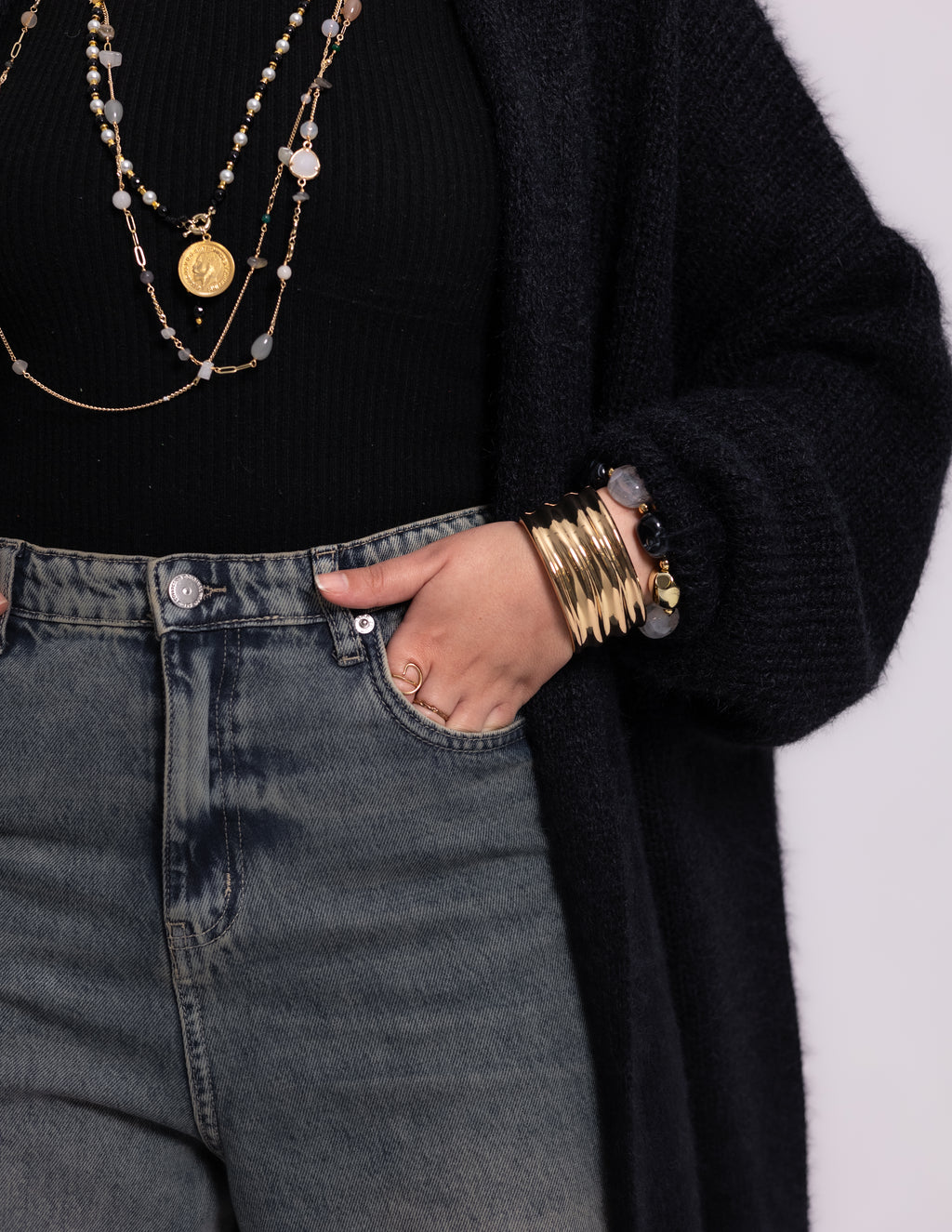 The Fluff Knyt Cardigan — Black