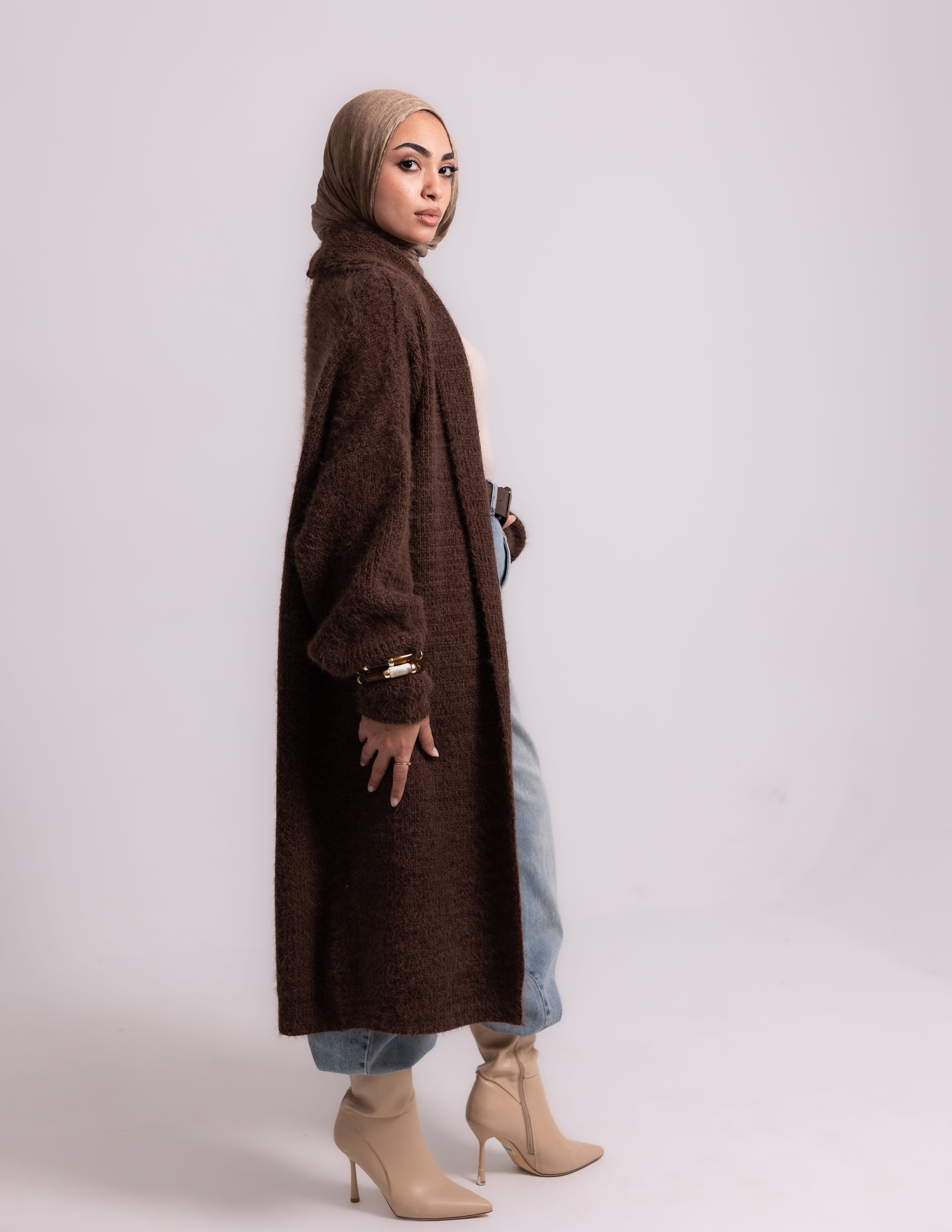 The Fluff Knyt Cardigan — Brown
