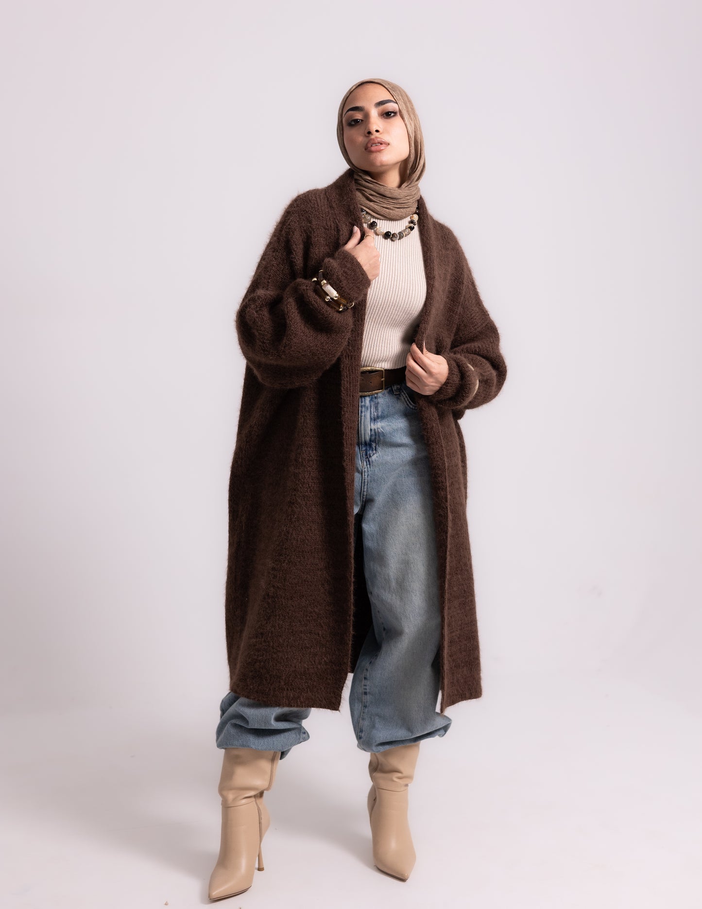 The Fluff Knyt Cardigan — Brown