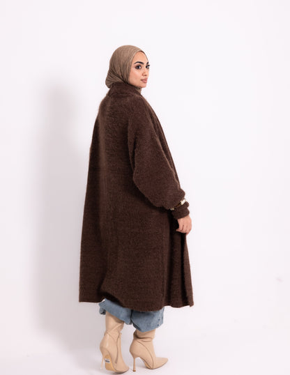 The Fluff Knyt Cardigan — Brown