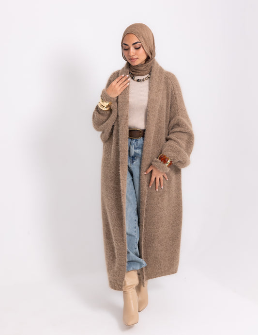 The Fluff Knyt Cardigan — Cocoa