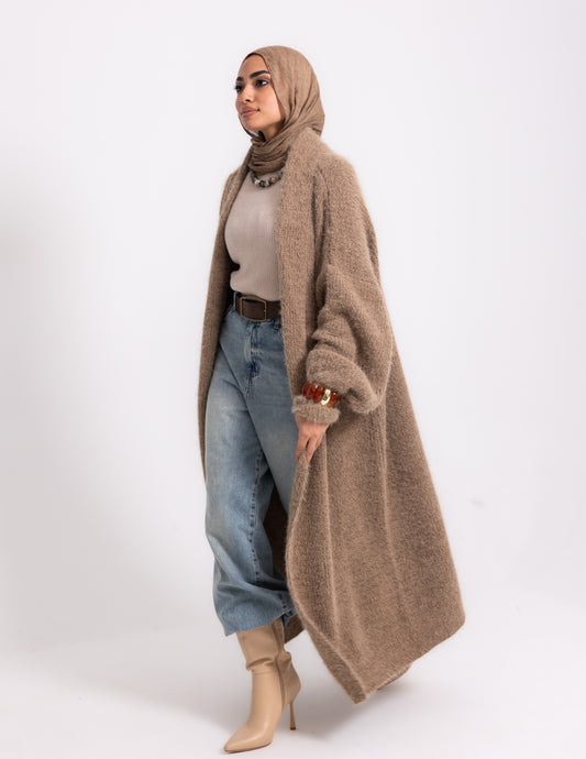 The Fluff Knyt Cardigan — Cocoa