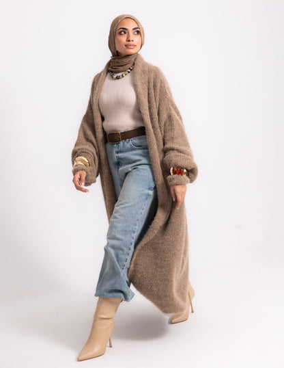 The Fluff Knyt Cardigan — Cocoa
