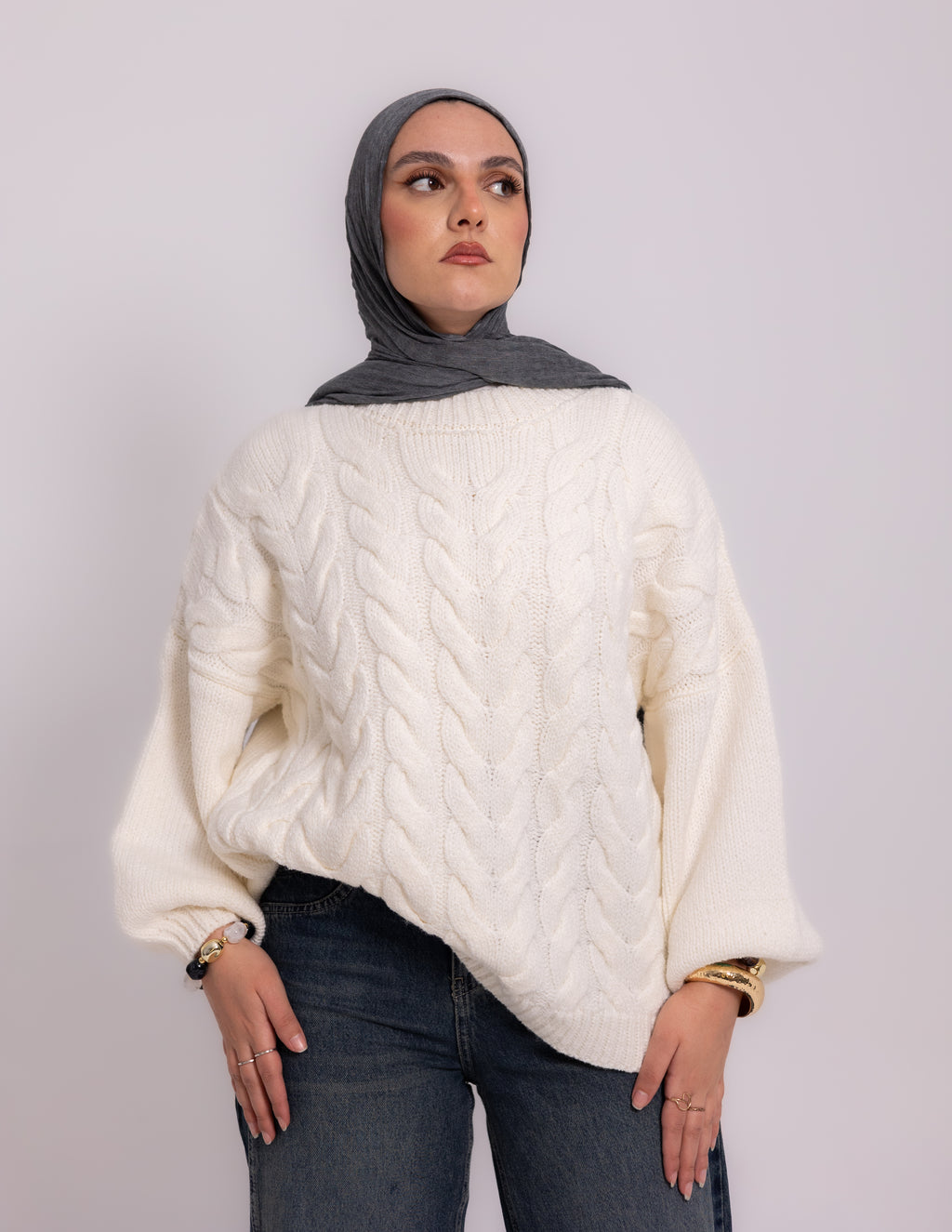 Braided Knyt Pullover — Off-White