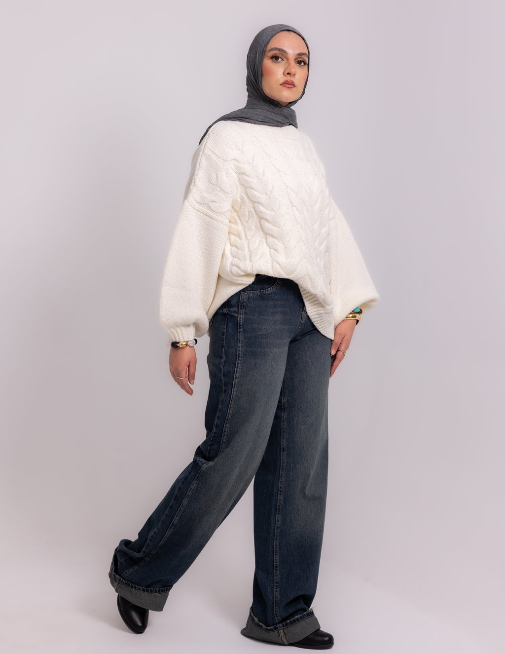 Braided Knyt Pullover — Off-White