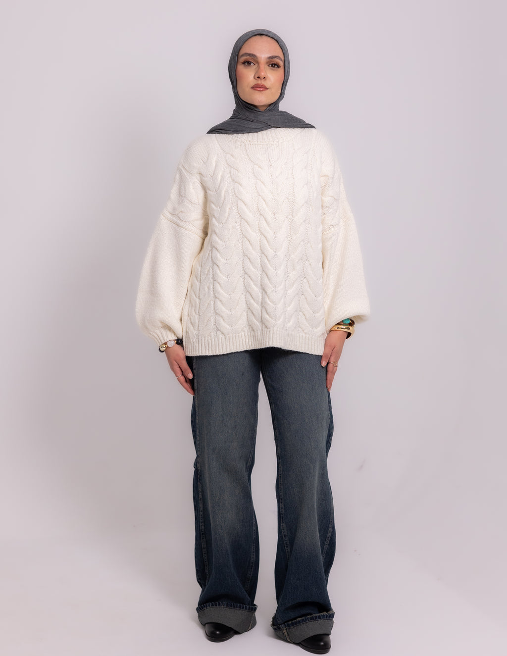 Braided Knyt Pullover — Off-White