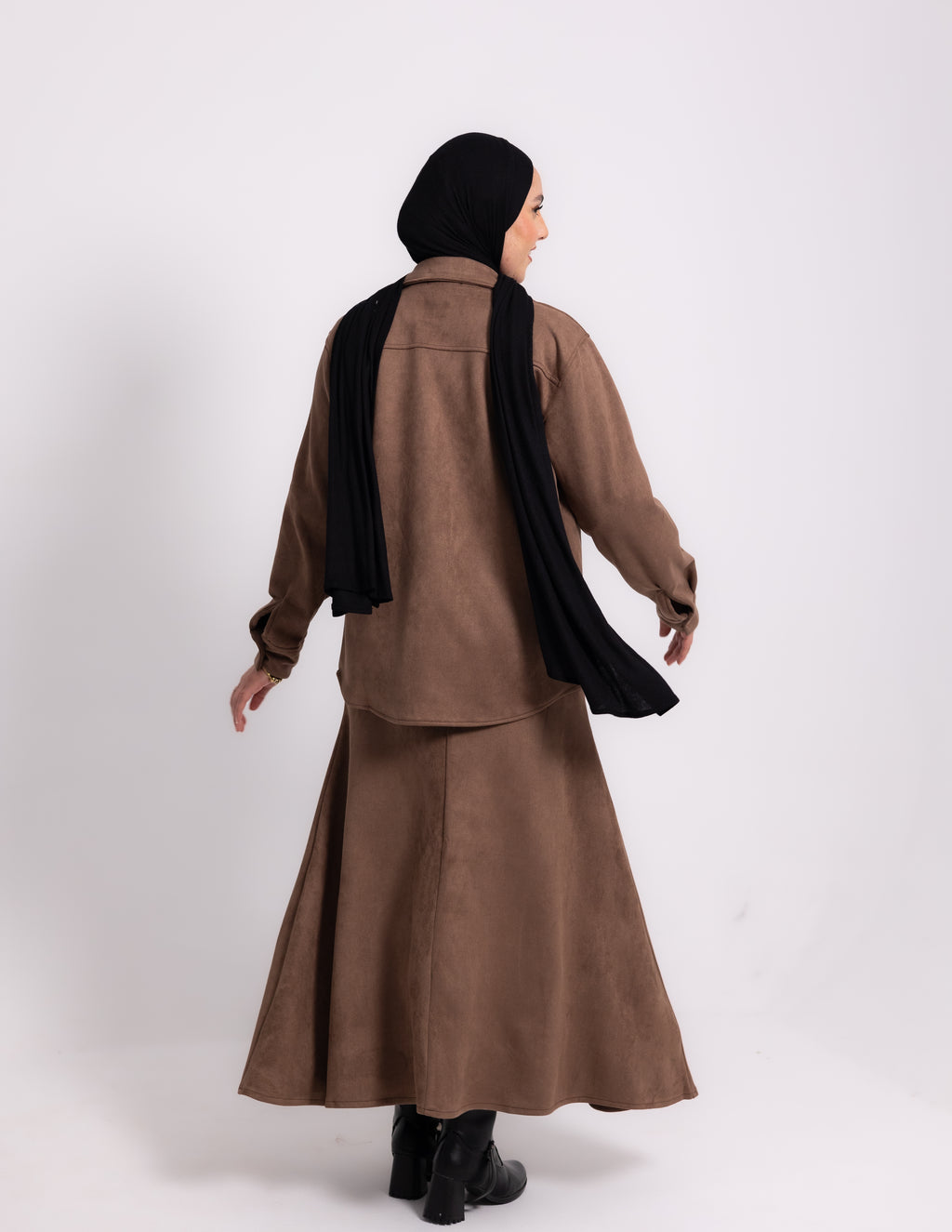 Suede Edit Skirt — Café