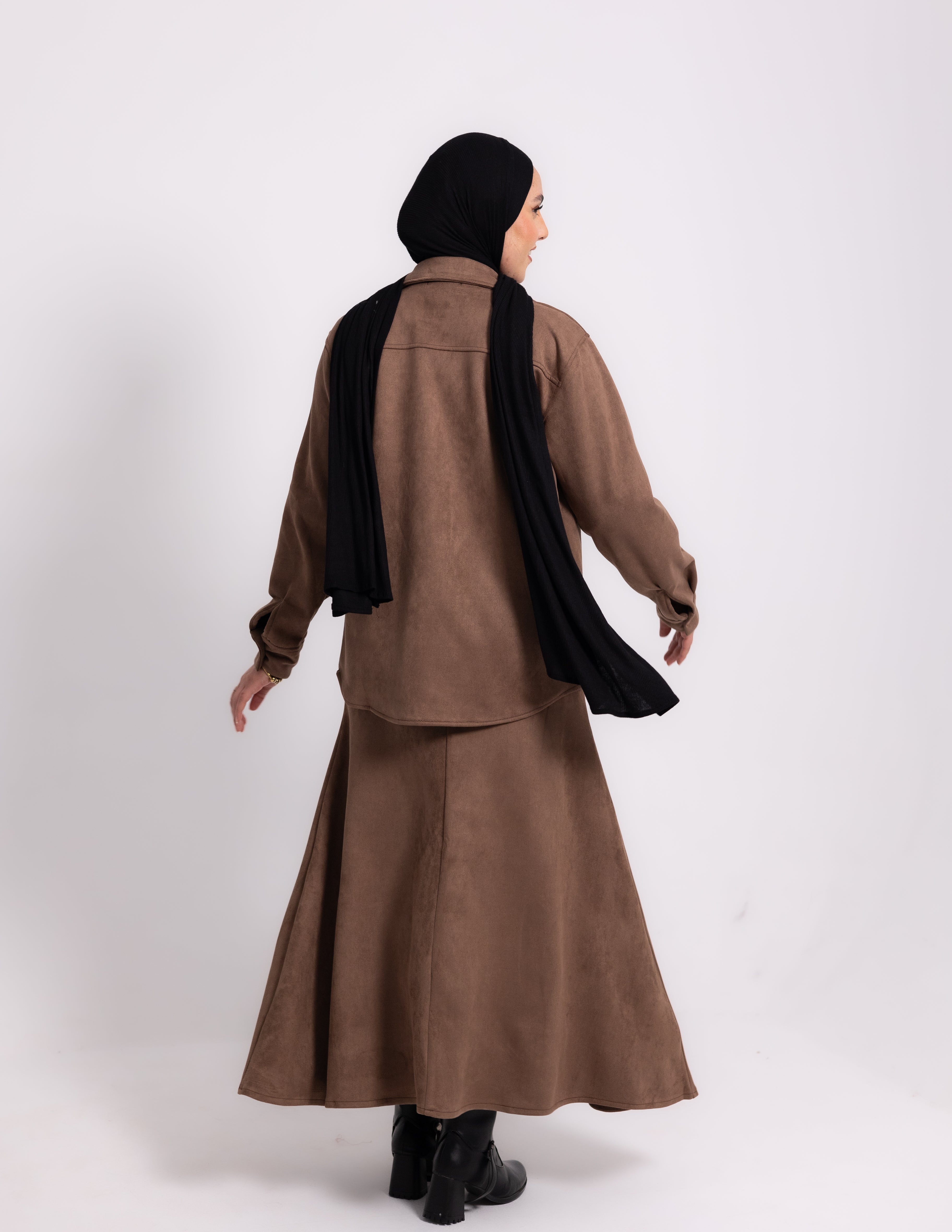 Suede Edit Skirt — Café