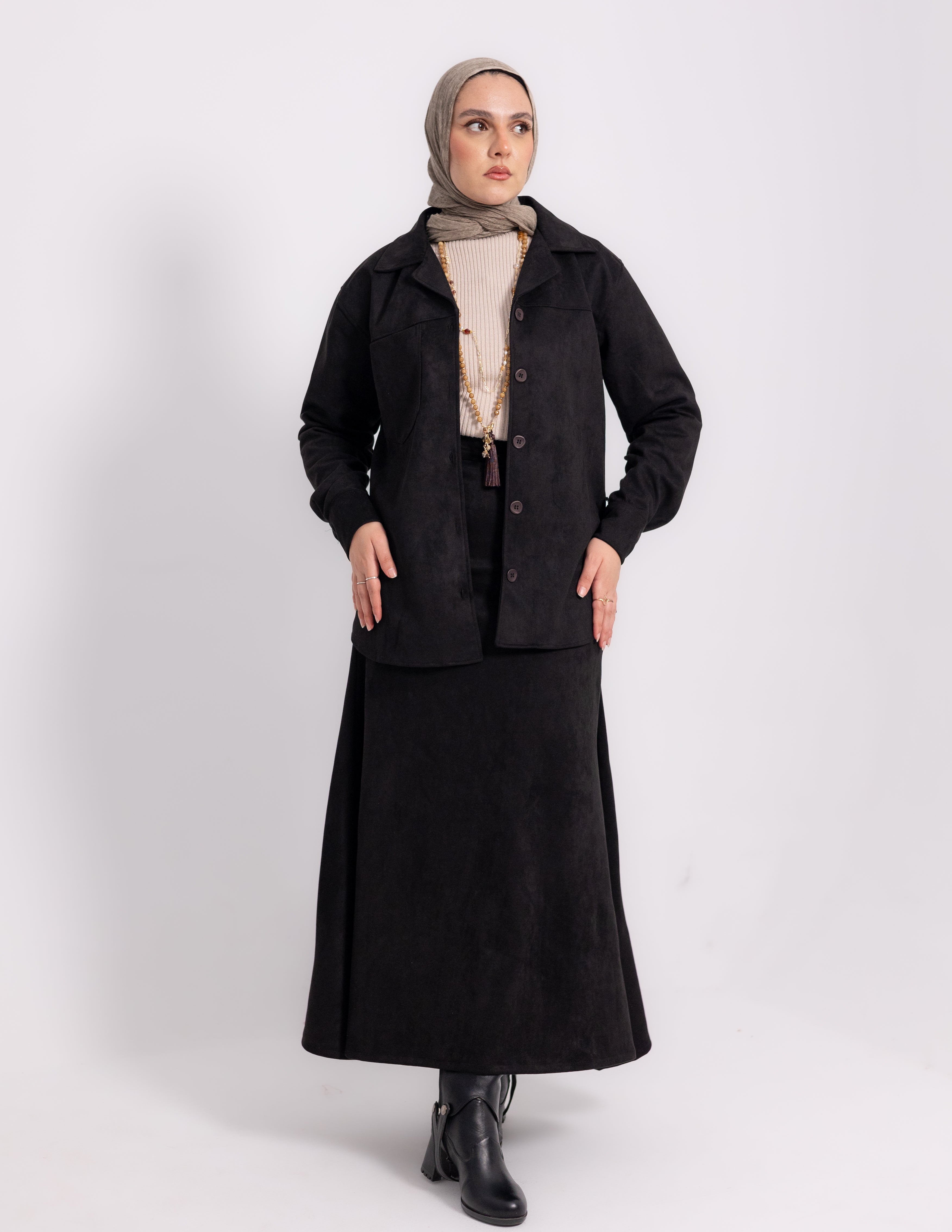 Suede Edit Skirt — Black