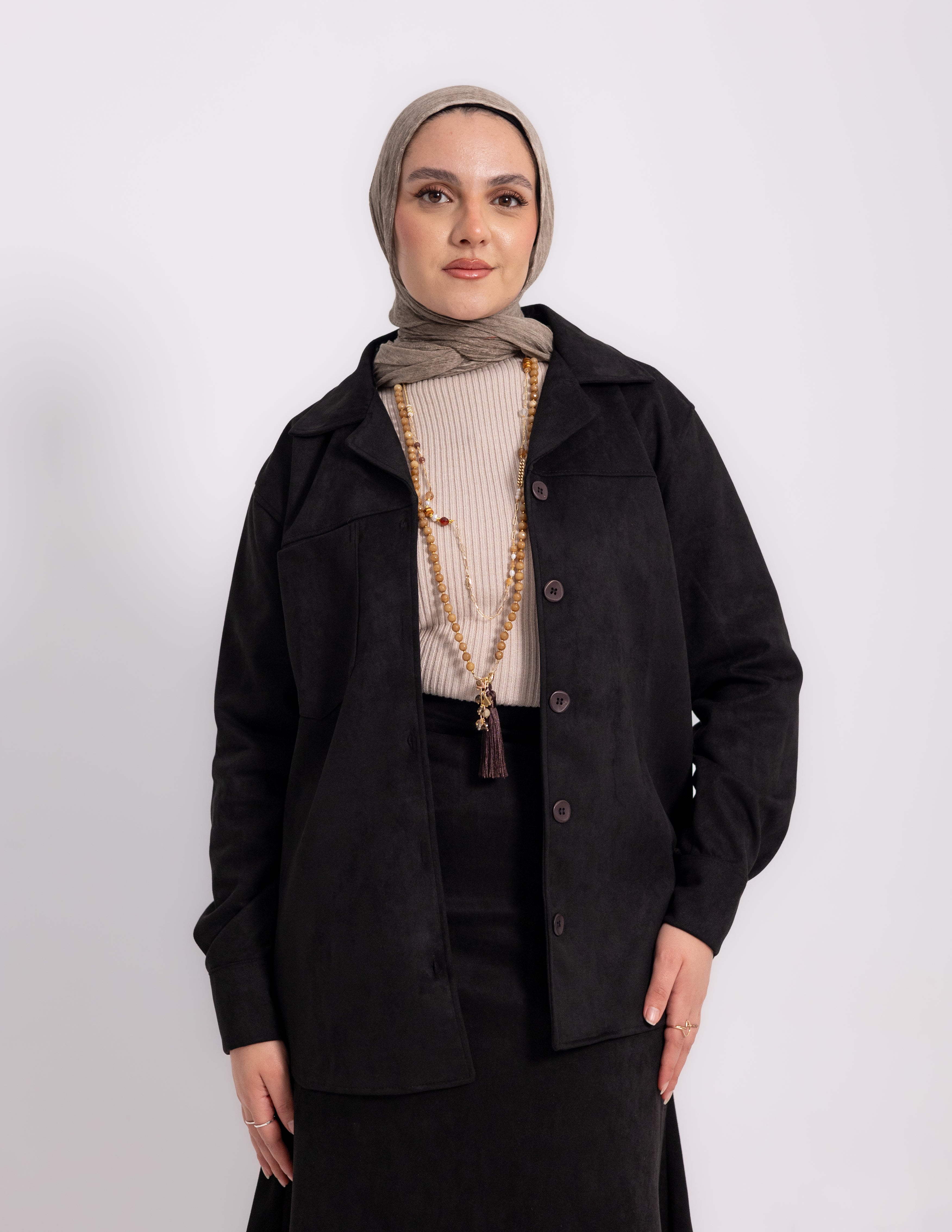 Suede Edit Skirt — Black