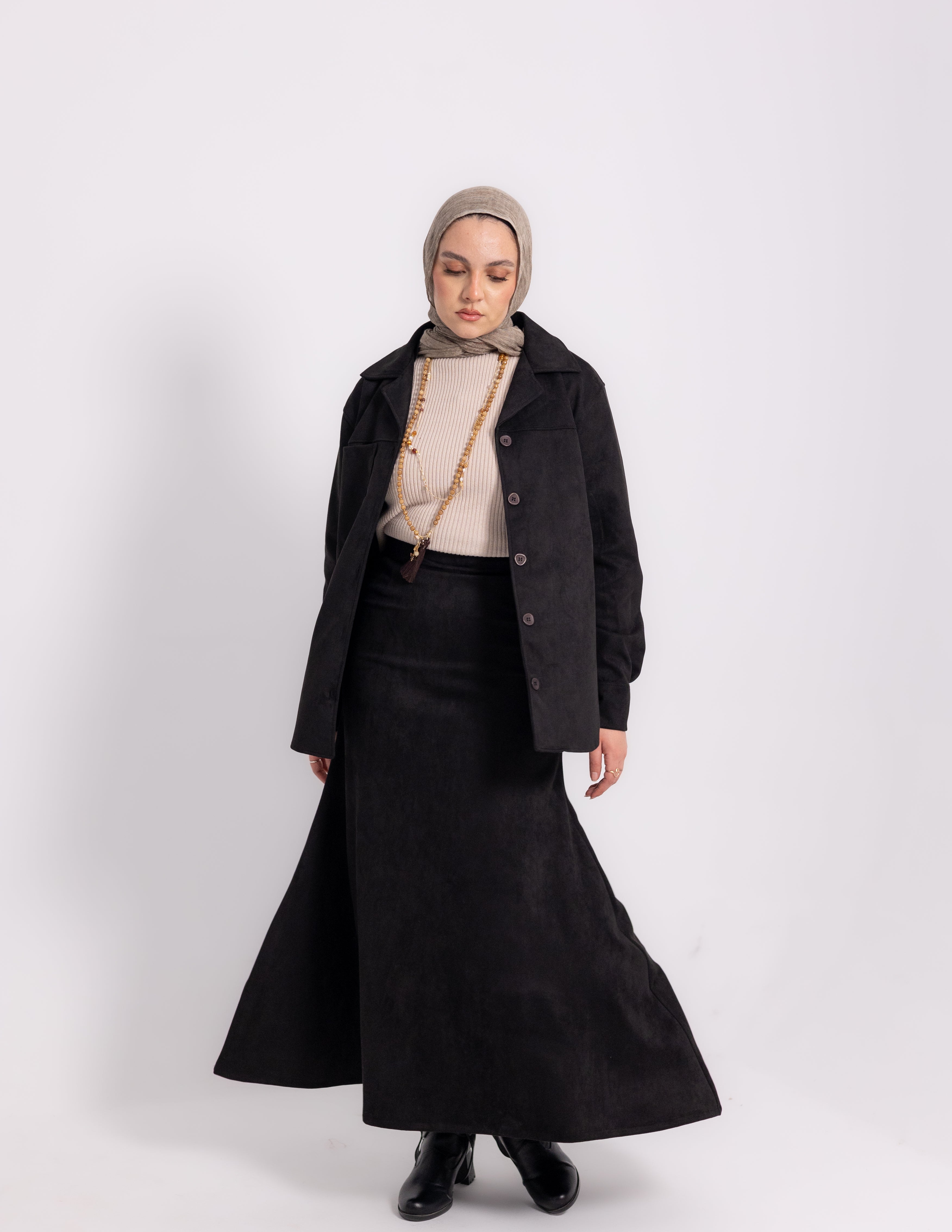 Suede Edit Skirt — Black