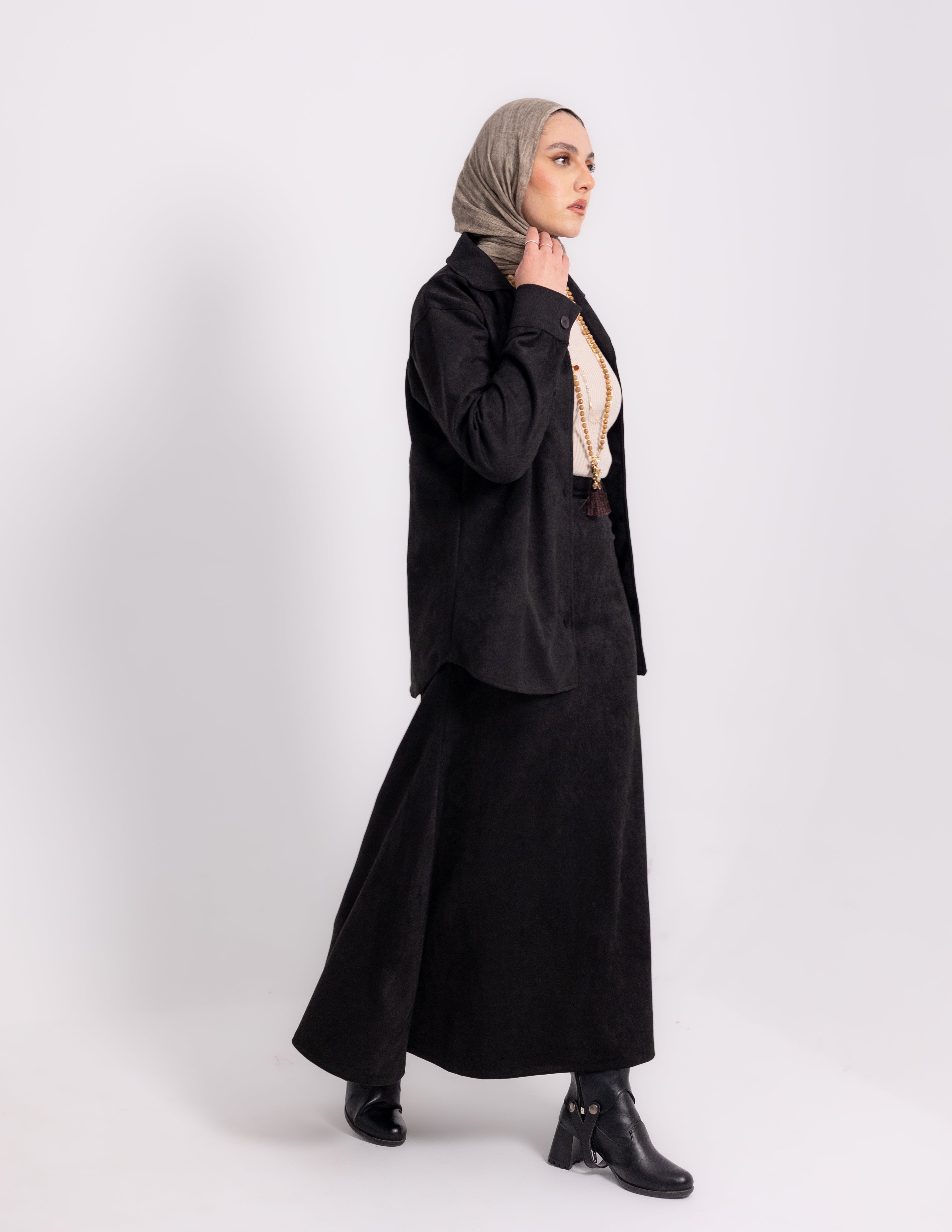 Suede Edit Skirt — Black